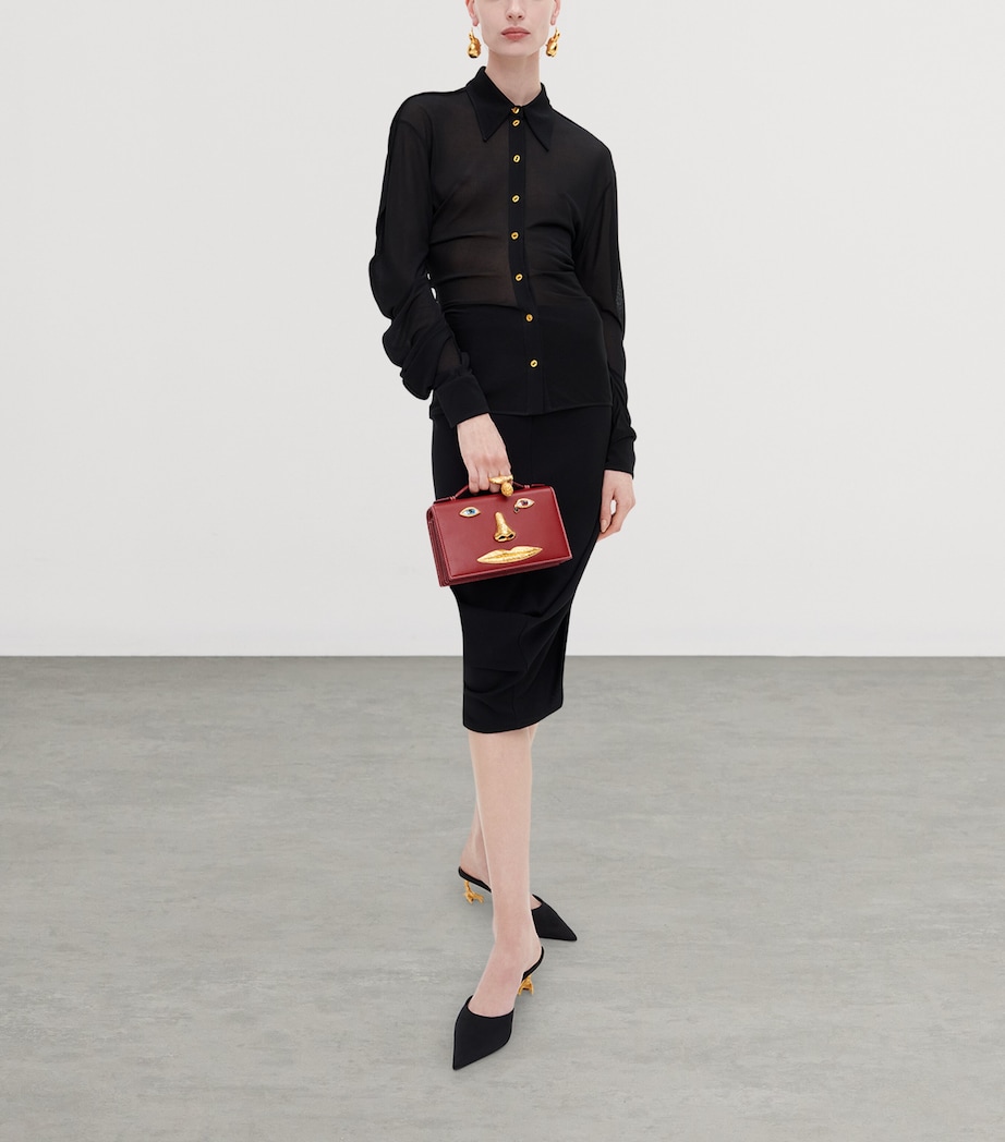 Schiaparelli Face Anatomy Clutch Bag Red Image 2