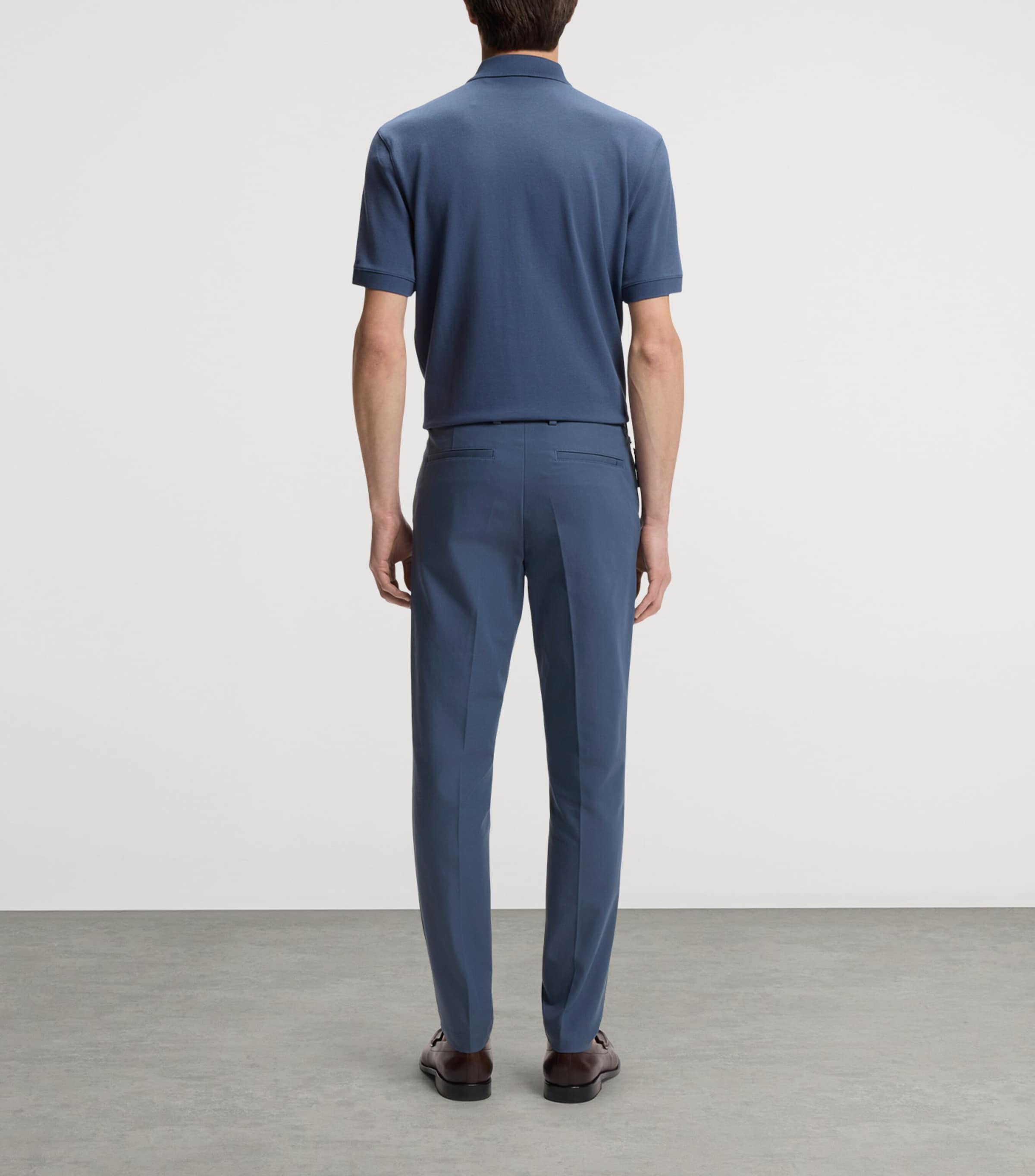 BOSS Mens Cotton-Blend Slim Trousers Image 3
