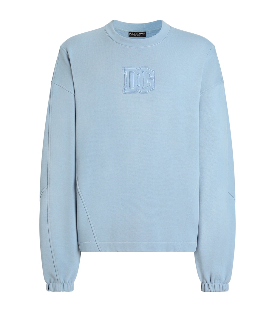 Dolce&Gabbana Mens Logo Sweatshirt Sky Blue Image 1