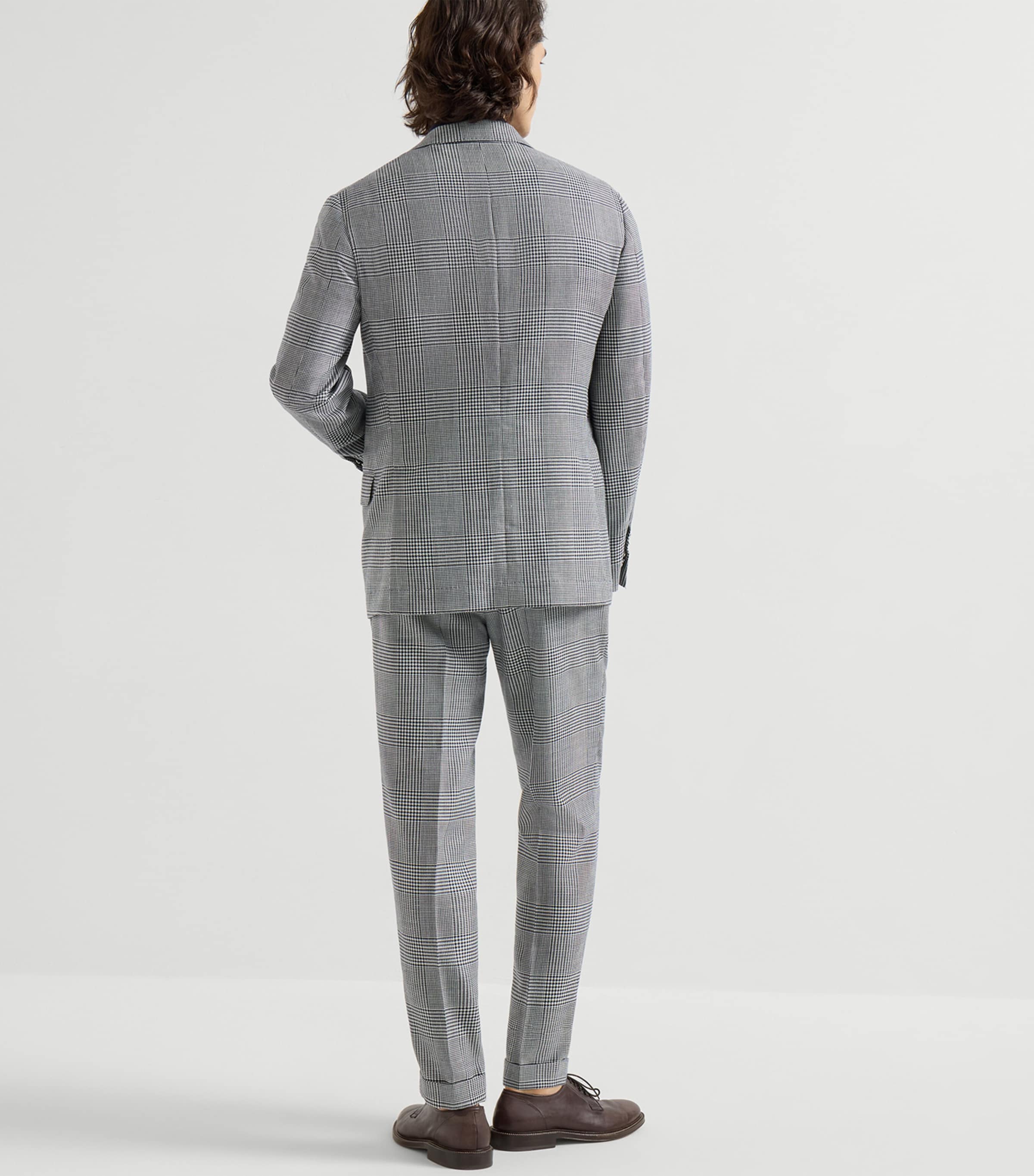 Virgin Wool-Blend Prince of Wales 2-Piece Suit C003 Image 3