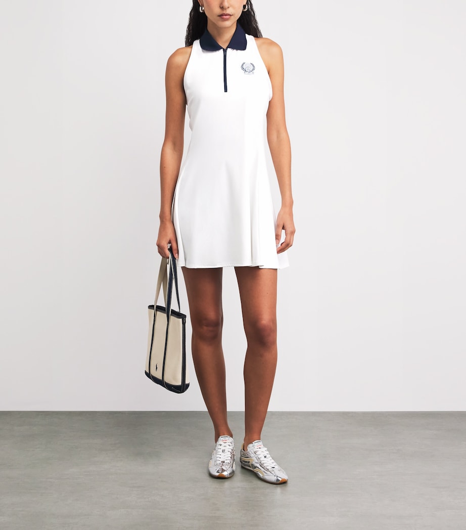 Polo Ralph Lauren Womens x Wimbledon Tennis Dress Crmc White/ref Navy Image 2