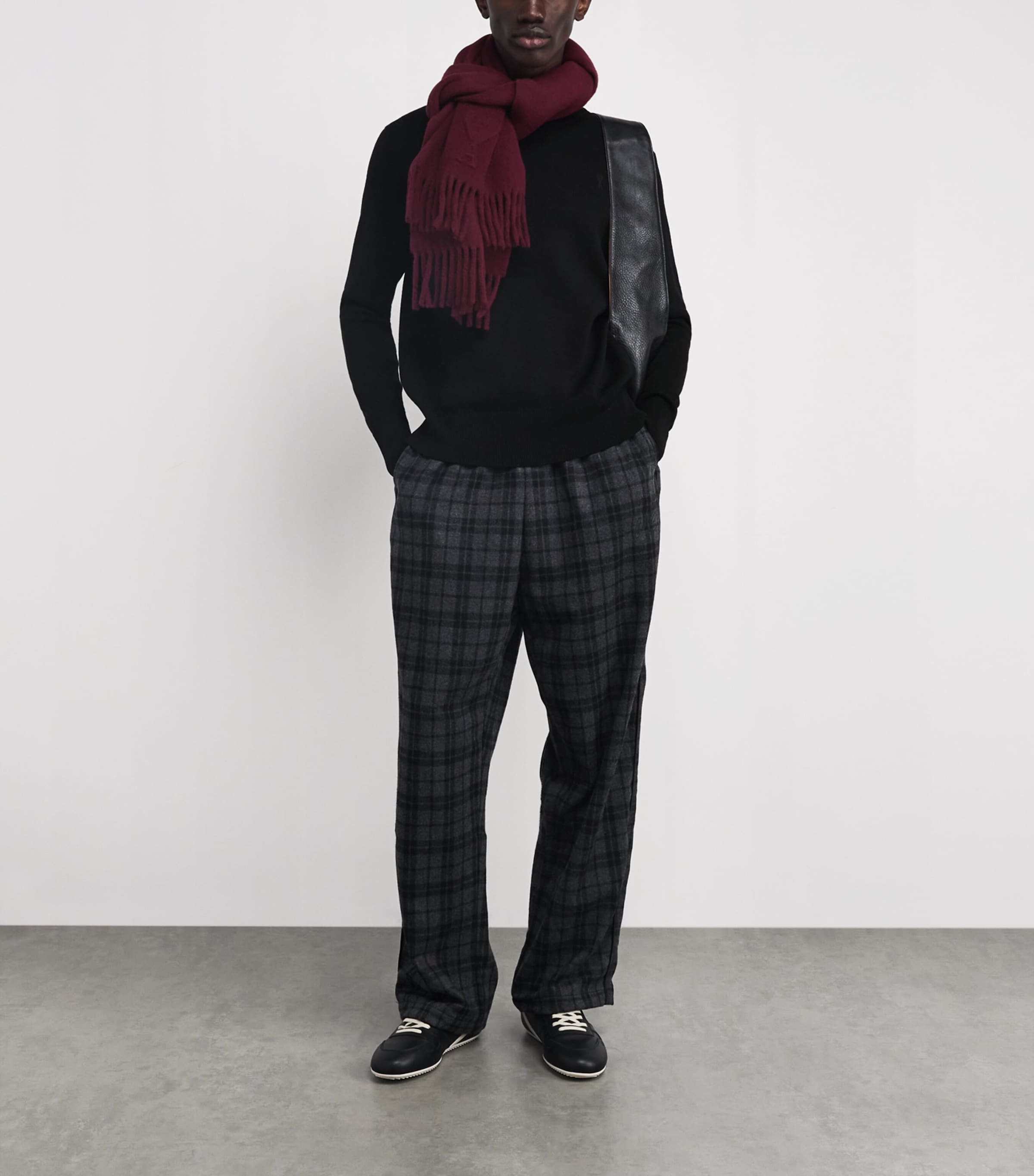 Merino Wool Logo Sweatshirt 0180 - NOIR/NOIR Image 2