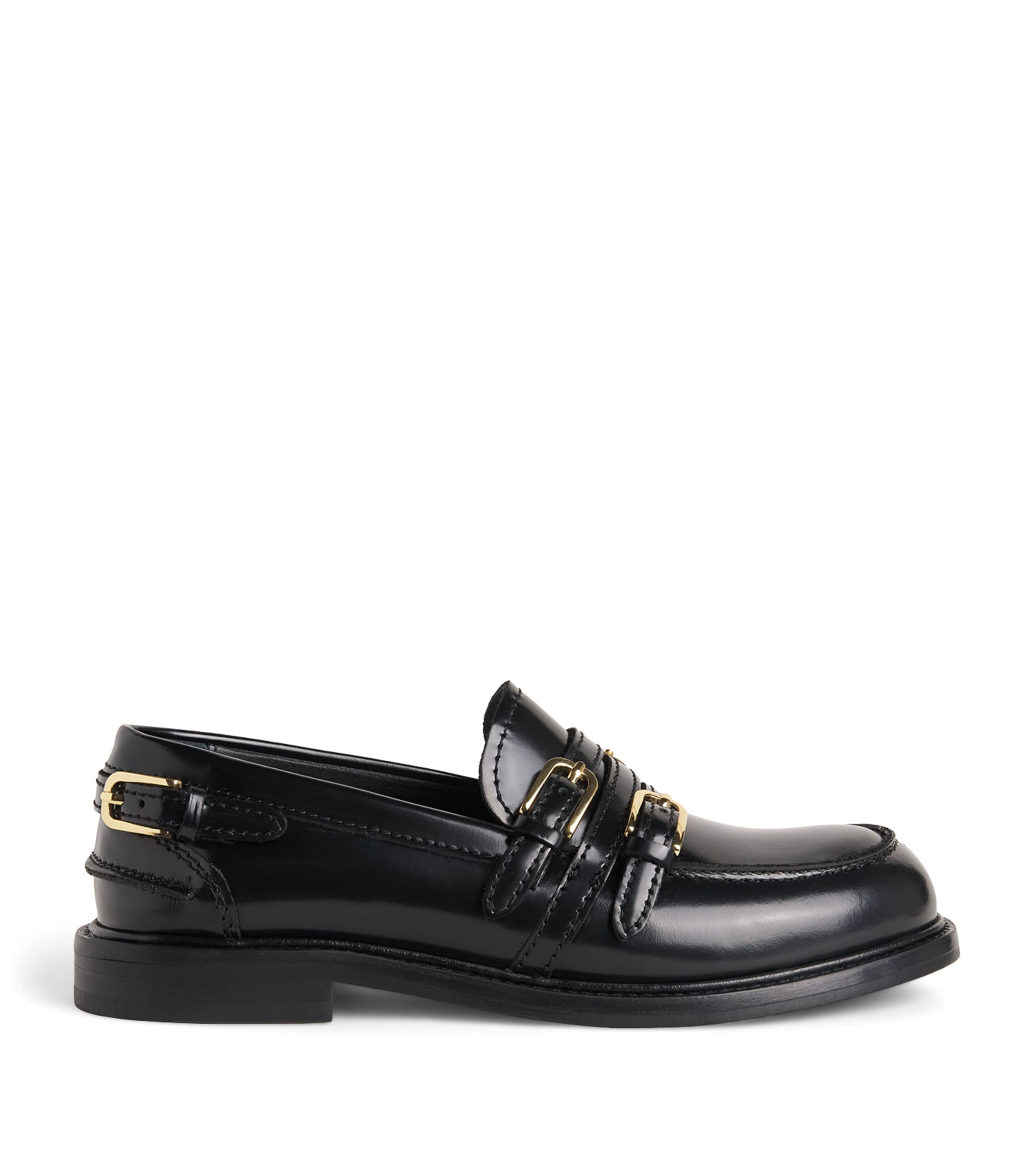 Sandro Paris Leather Buckled Loafers Black Image 1