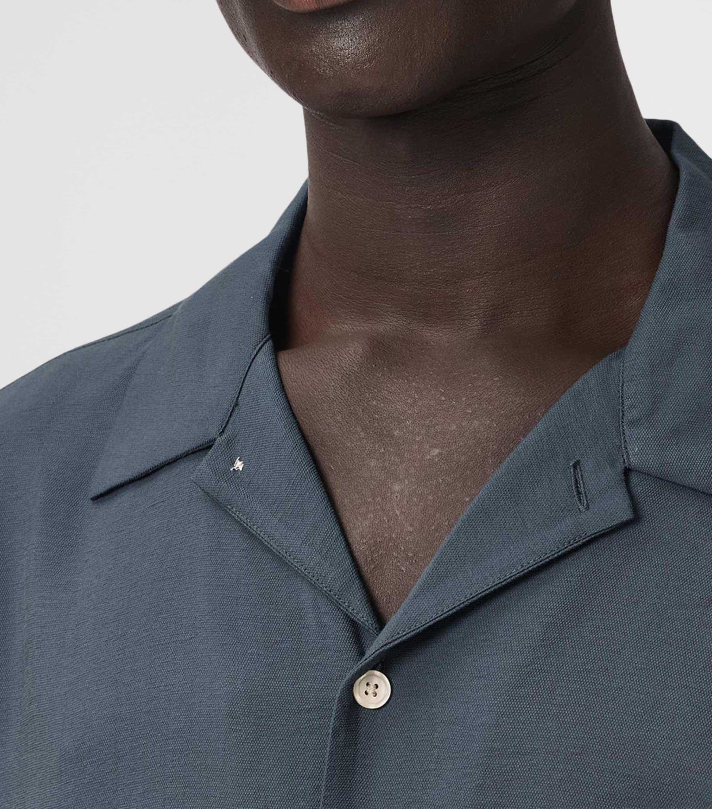 AllSaints Mens Purley Short-Sleeve Shirt Canis Grey Image 6
