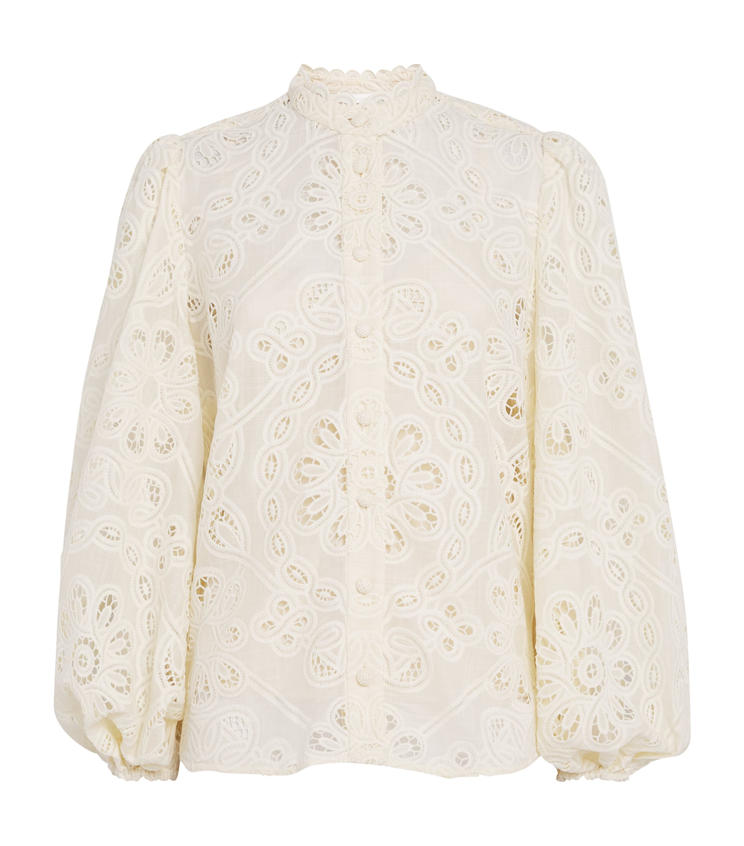 Zimmermann Cotton Rhiannon Embroidered Blouse In Neutral