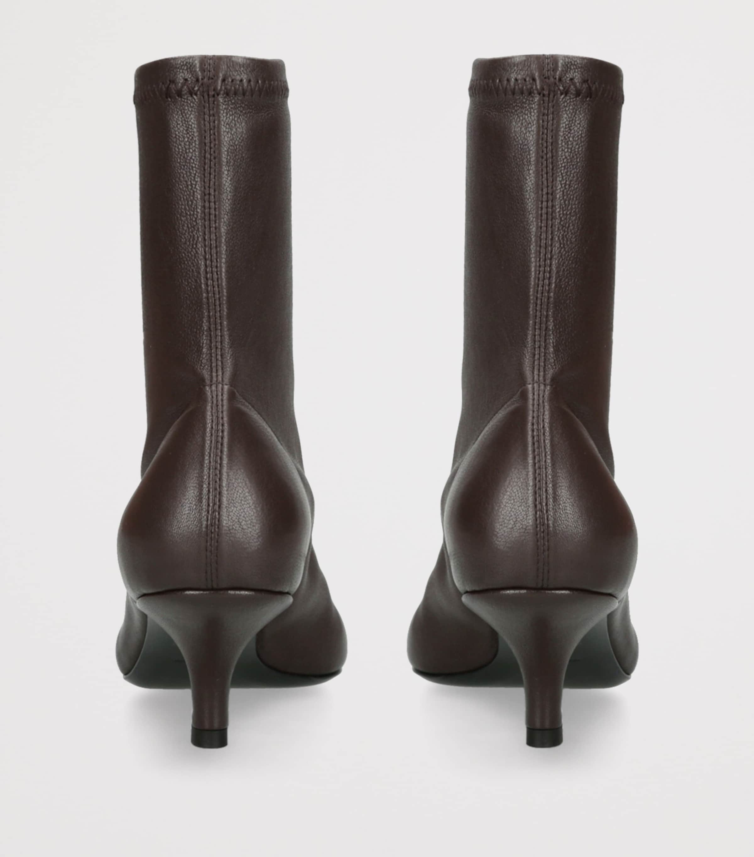 Nappa Leather Heeled Boots 55 DARK BROWN Image 2