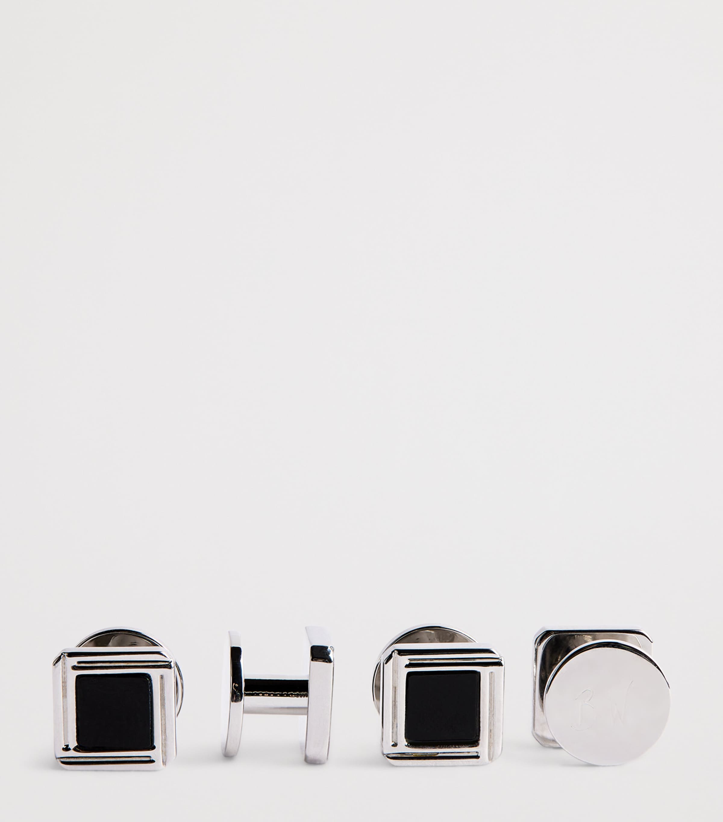 Rhodium-Plated Celtic Onyx Cufflinks Set ONYX Image 5