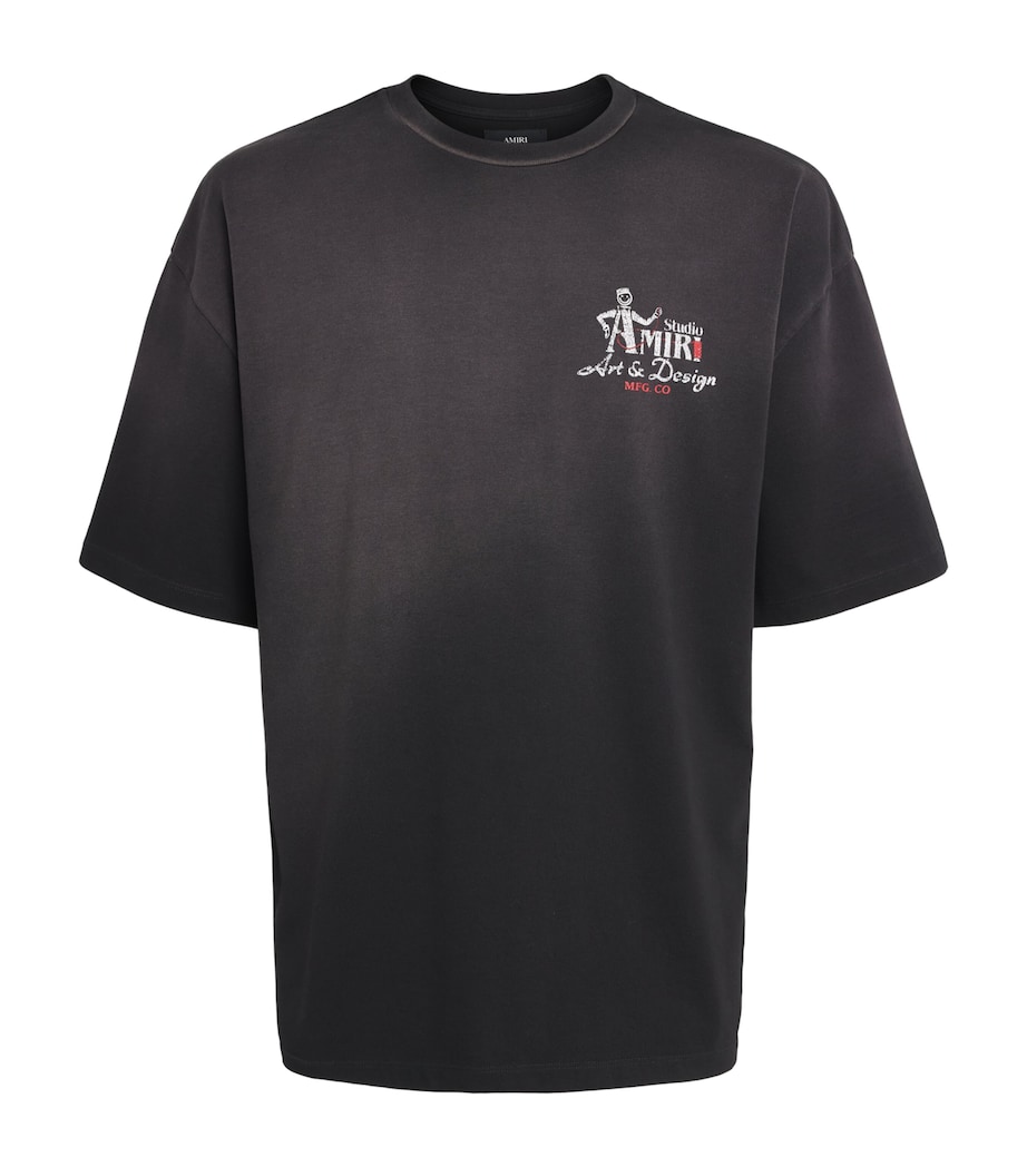 AMIRI Mens Cotton Studio T-Shirt Black Image 1