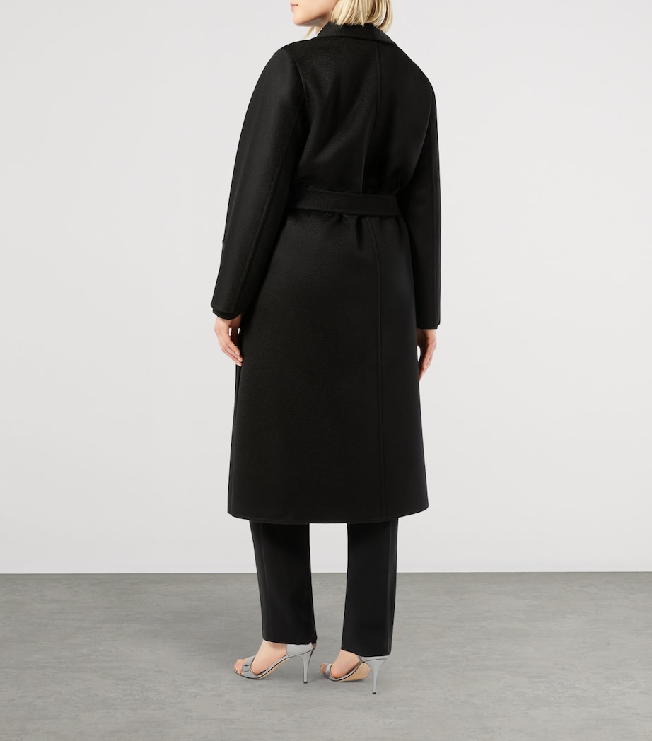 Cashmere Longline Wrap Coat BLACK Image 3