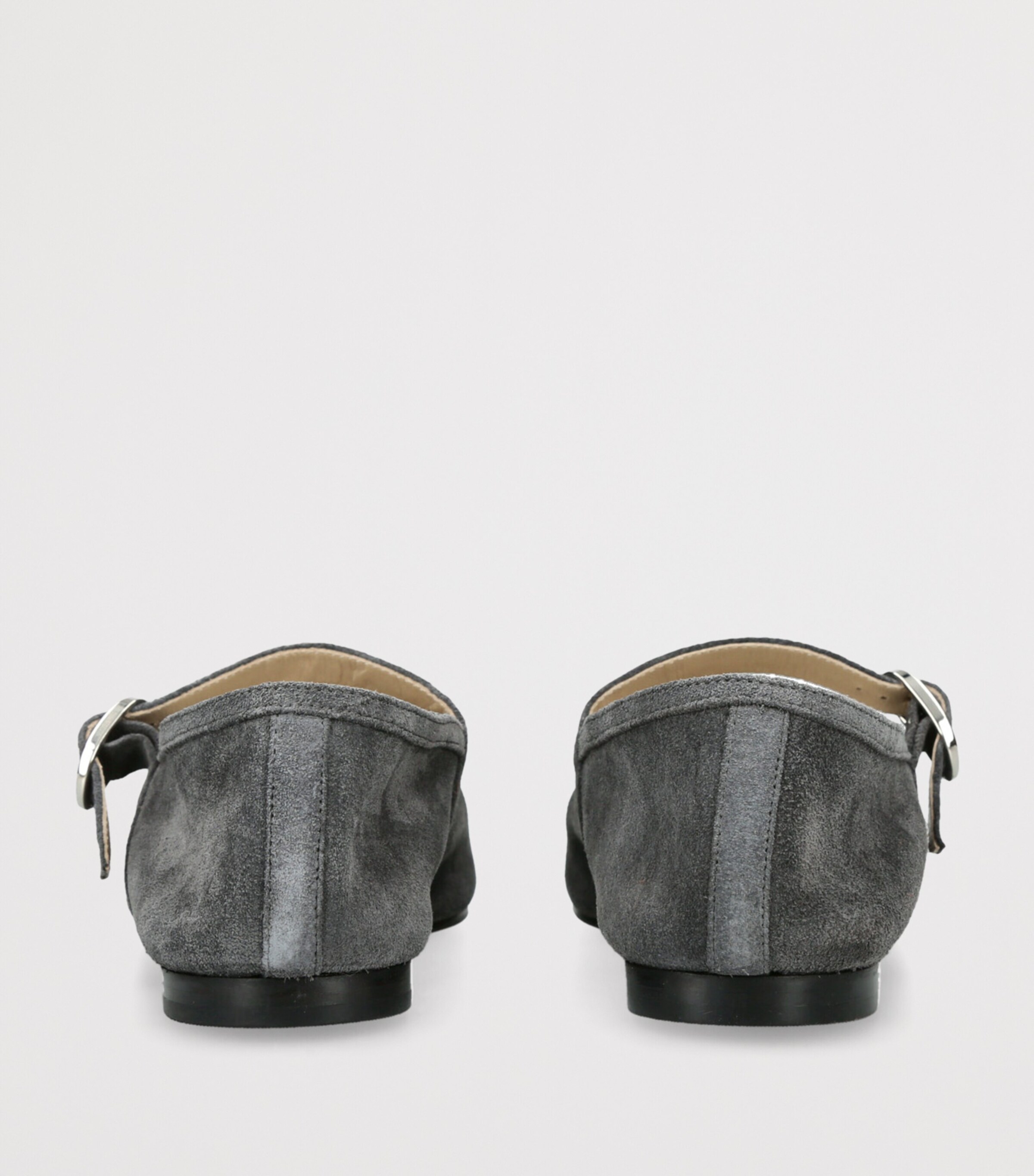 Suede Mary Jane Ballet Flats GREY/DARK Image 4