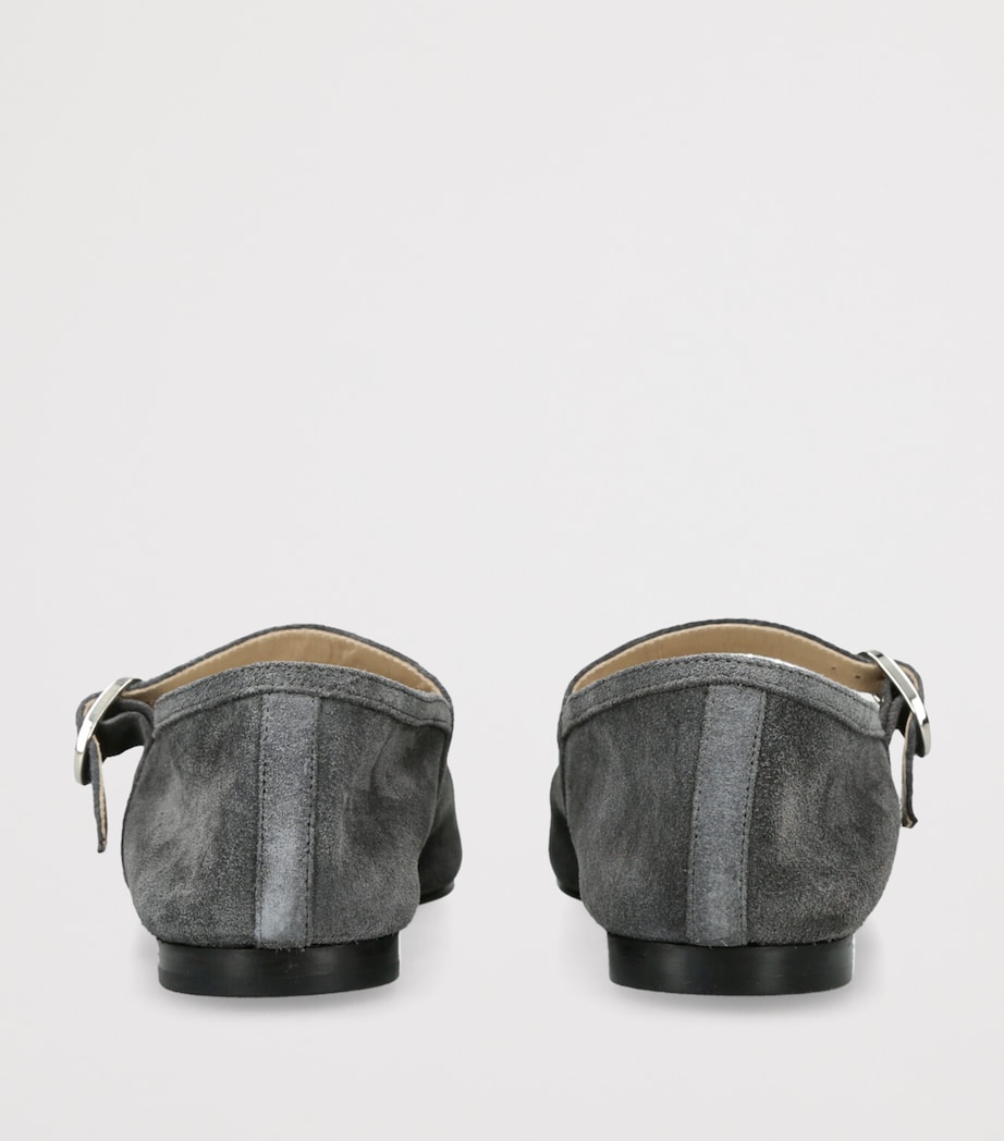 Suede Mary Jane Ballet Flats GREY/DARK Image 2
