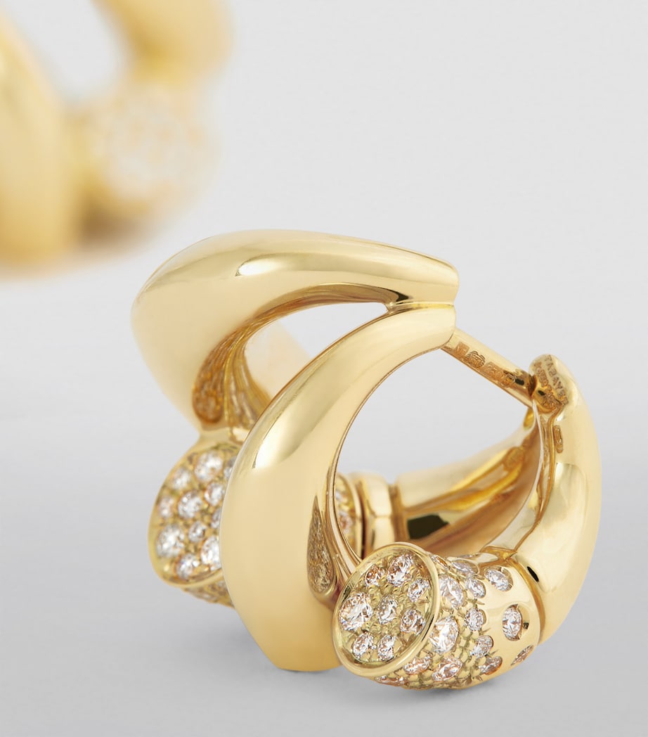 Tabayer Yellow Gold and Pavé Diamond Oera Edition 3 Triple Hoop Earrings Yellow Gold Image 6