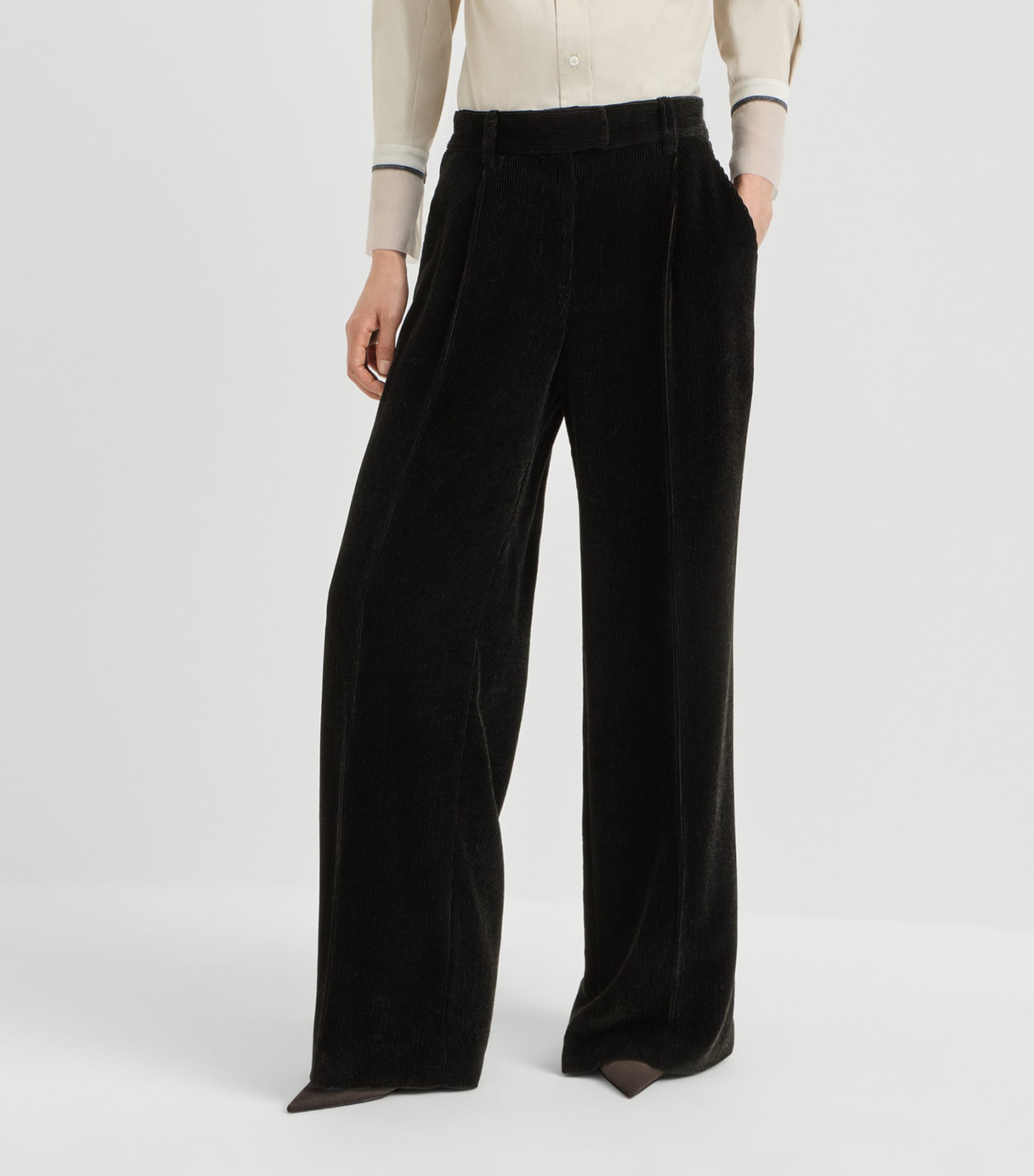 Brunello Cucinelli Womens Corduroy Sparkling Trousers Image 2
