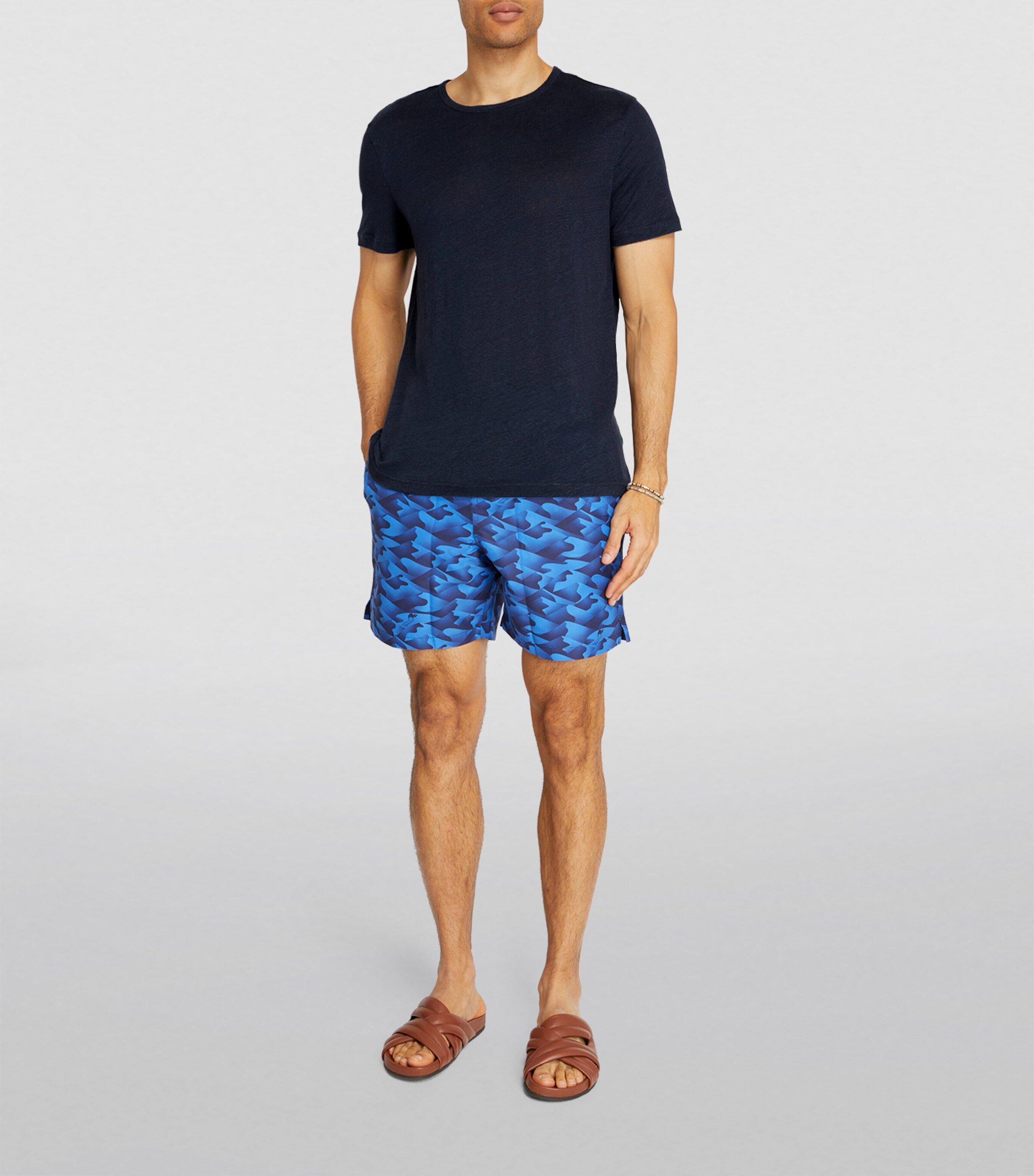 Linen Jordan T-Shirt 02-NAVY Image 2