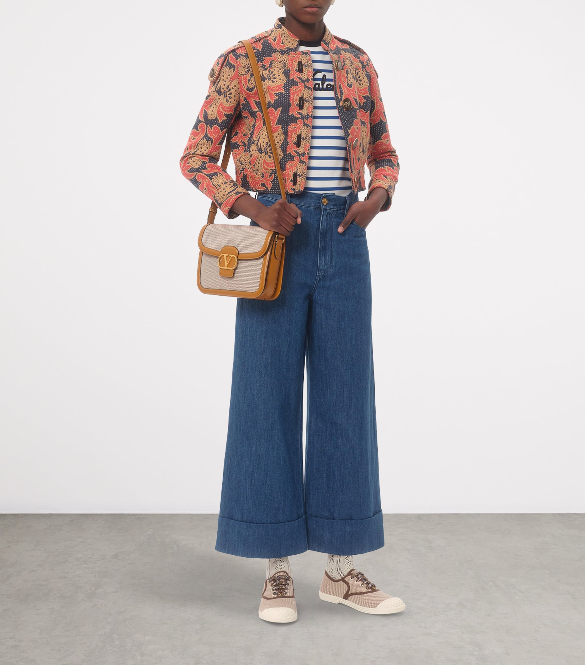 Cotton Stripe Chez Valentino T-Shirt CR1 Image 6