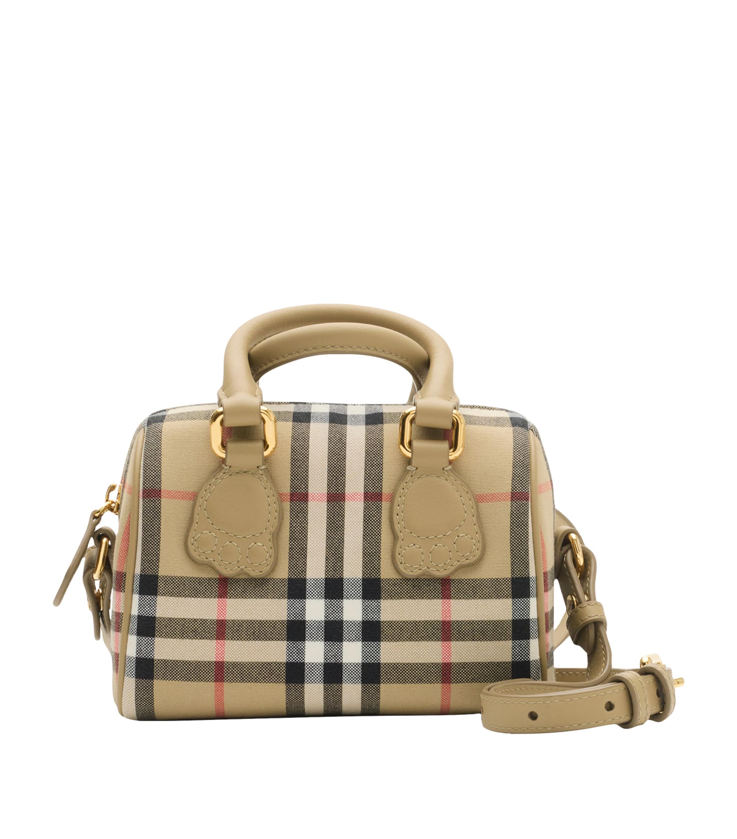 Mini Burberry Check Bowling Bag SAND IP CHECK Image 1