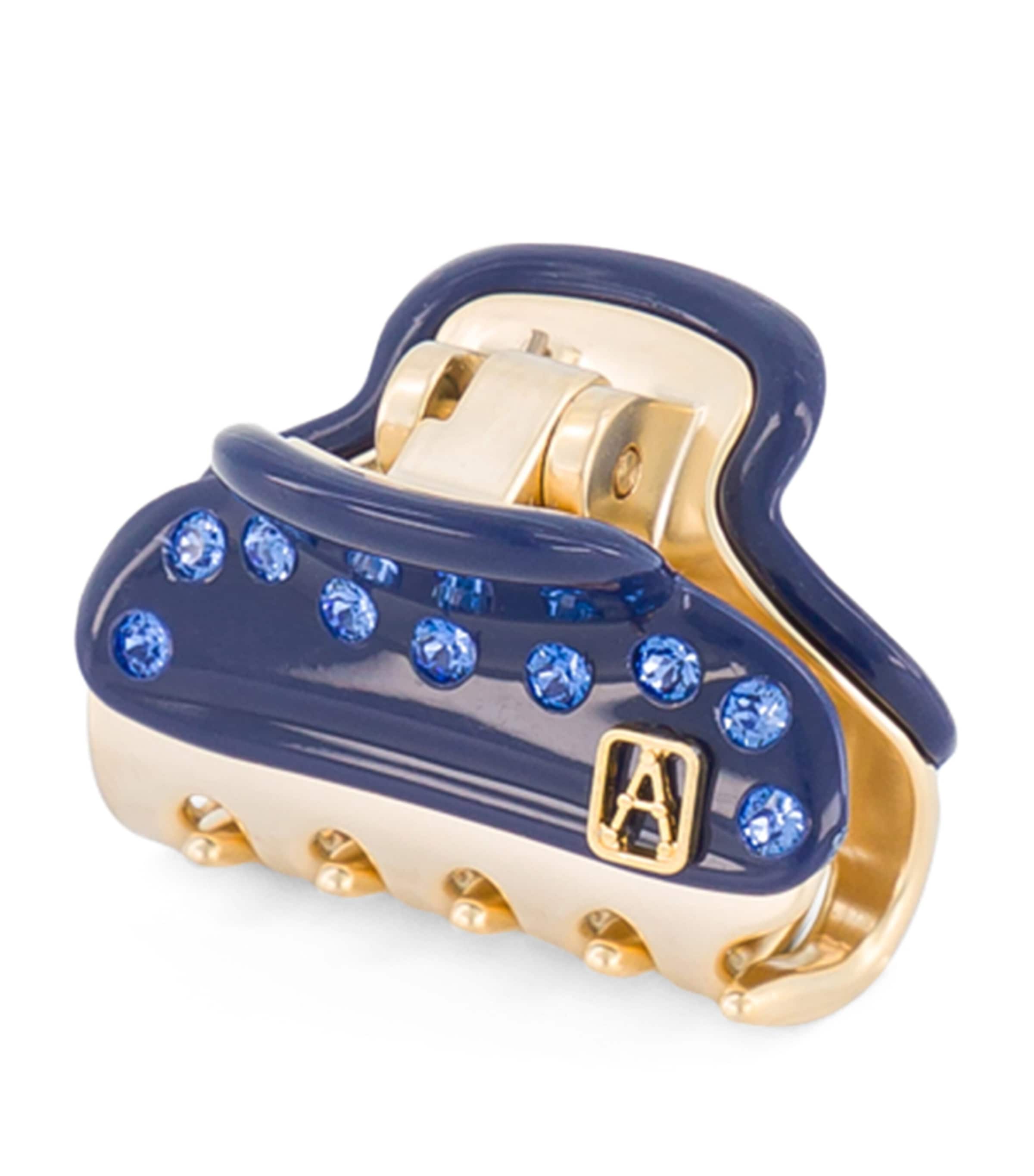 Alexandre de Paris Gold-Plated Crystal-Embellished Claw Hair Clip Marine/or Image 2