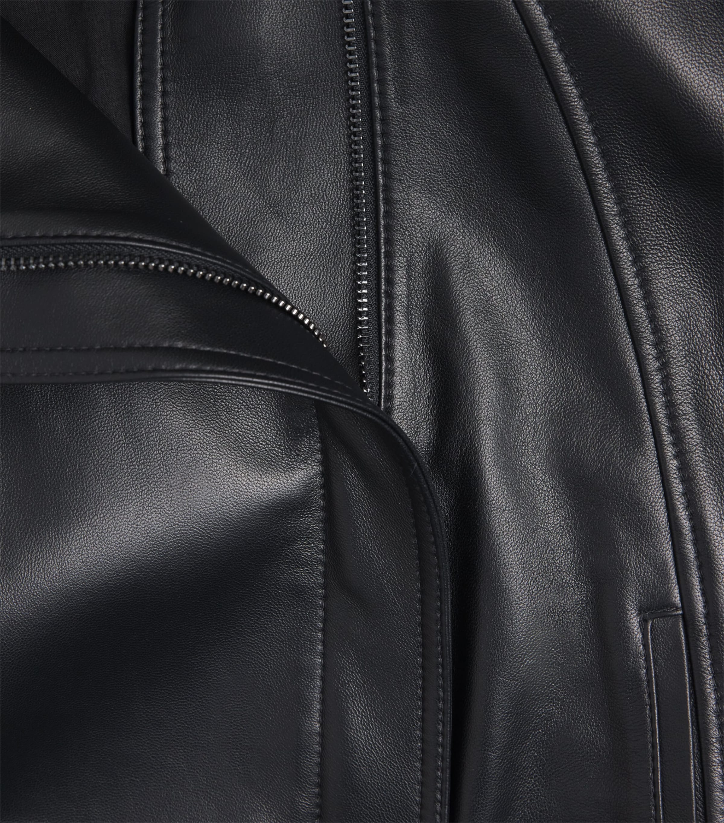 Vince Womens Asymmetric Lambskin Jacket Black Image 6