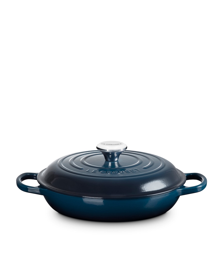 Enamelled Cast Iron Shallow Casserole Dish (26cm) NO COLOUR Image 2