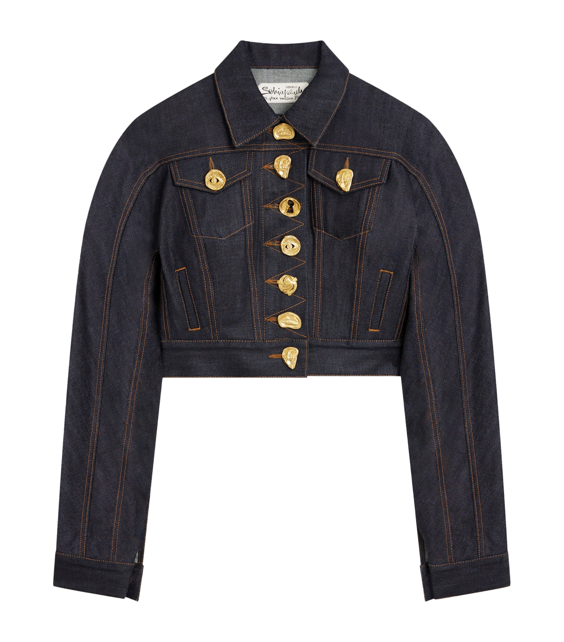 Cropped Denim Jacket 700BLUE Image 1