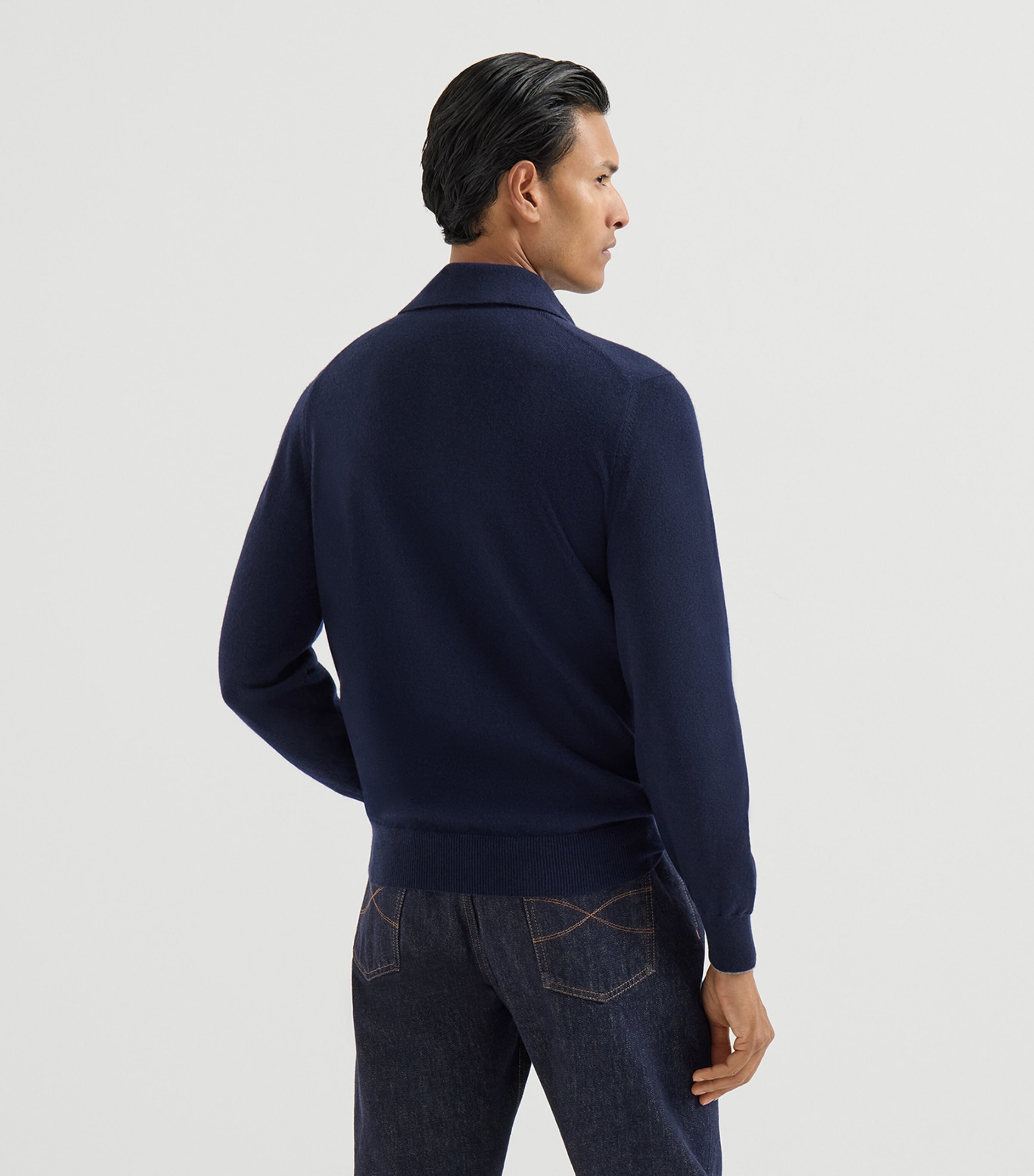 Brunello Cucinelli Mens Cashmere Polo Sweater Image 5