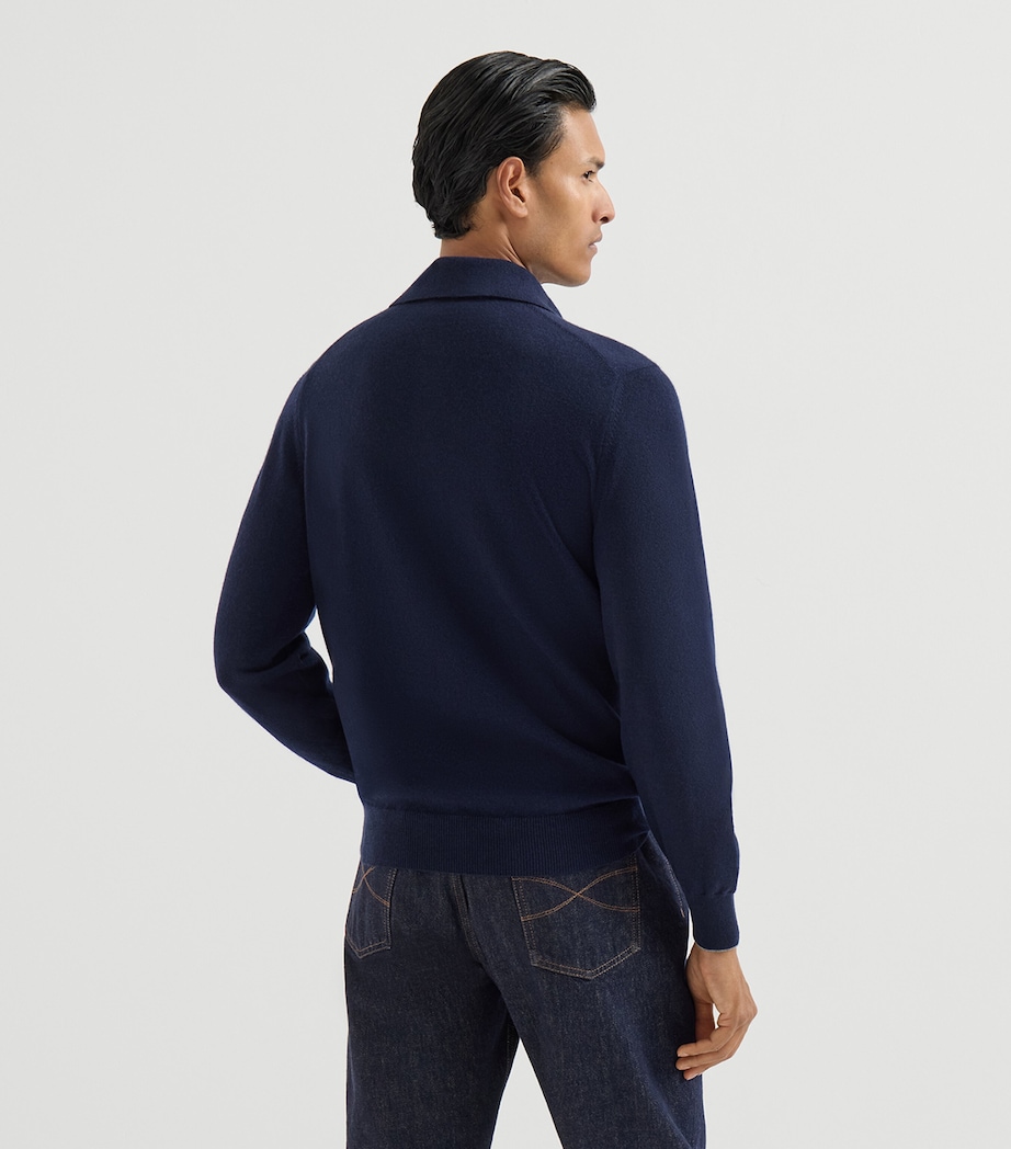 Brunello Cucinelli Mens Cashmere Polo Sweater Image 5