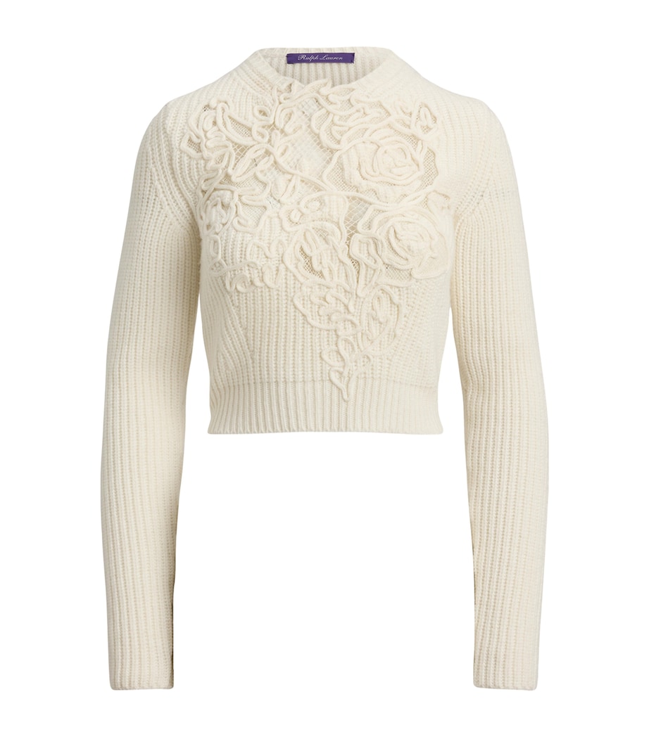 Cashmere Floral Sweater CREAM Image 1