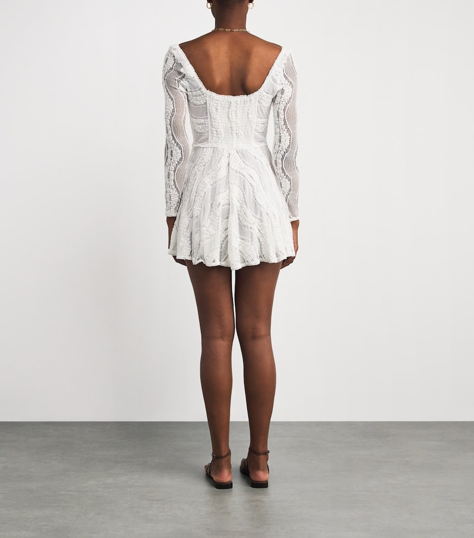 Knitted Swirl Mini Dress WHITE Image 3