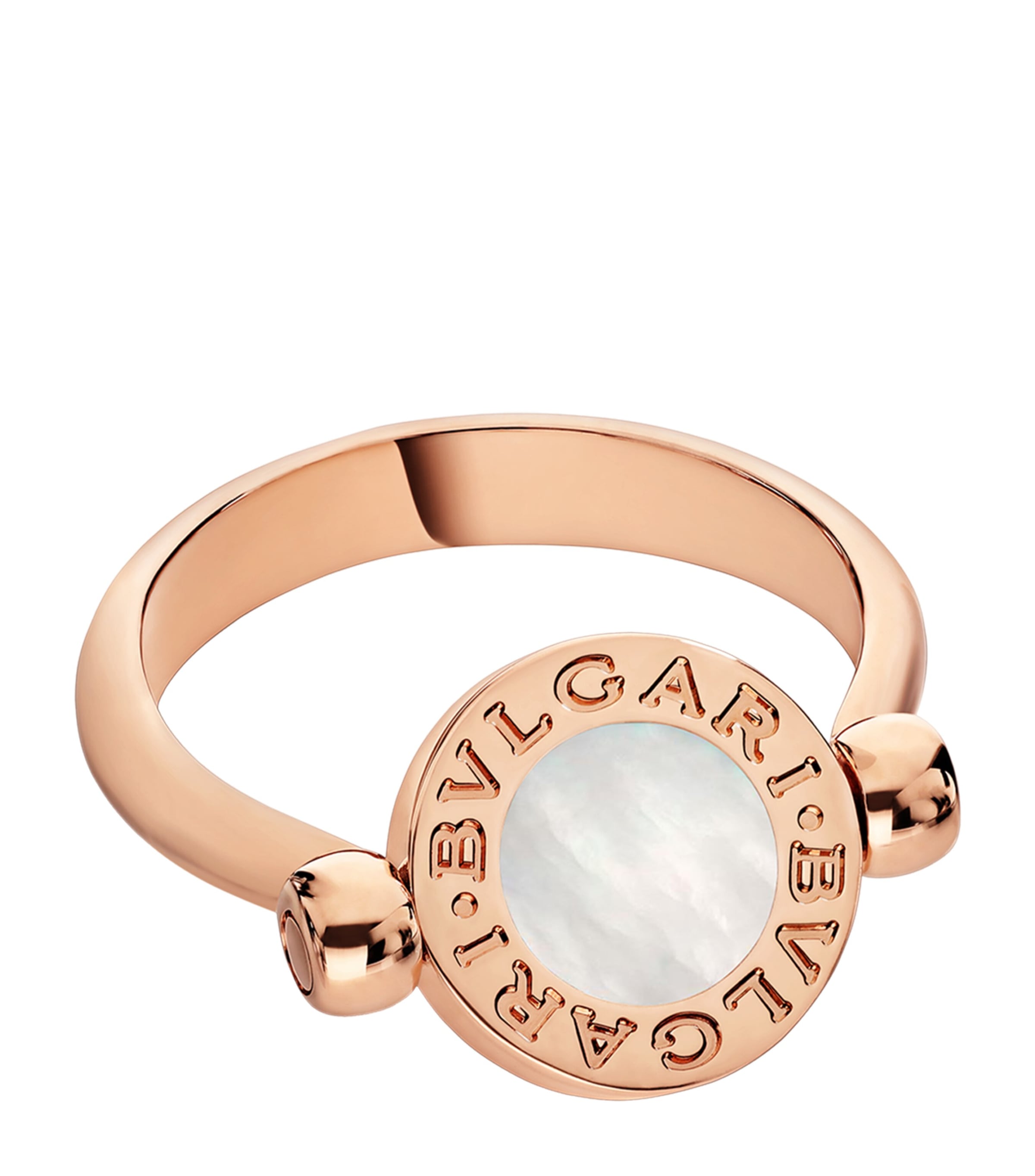 Rose Gold, Mother-of-Pearl and Onyx BVLGARI BVLGARI Flip Ring PINK GOLD Image 4