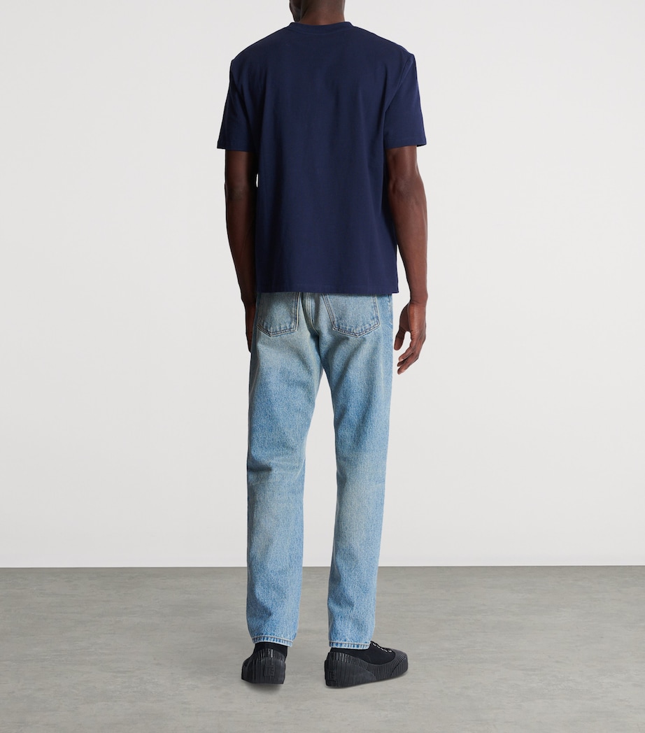 Cotton Logo Print T-Shirt SOA MARINE/ROUGE Image 6