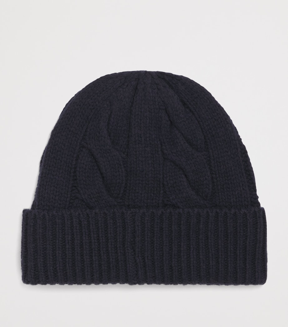 Wool-Blend Polo Bear Beanie NAVY Image 2