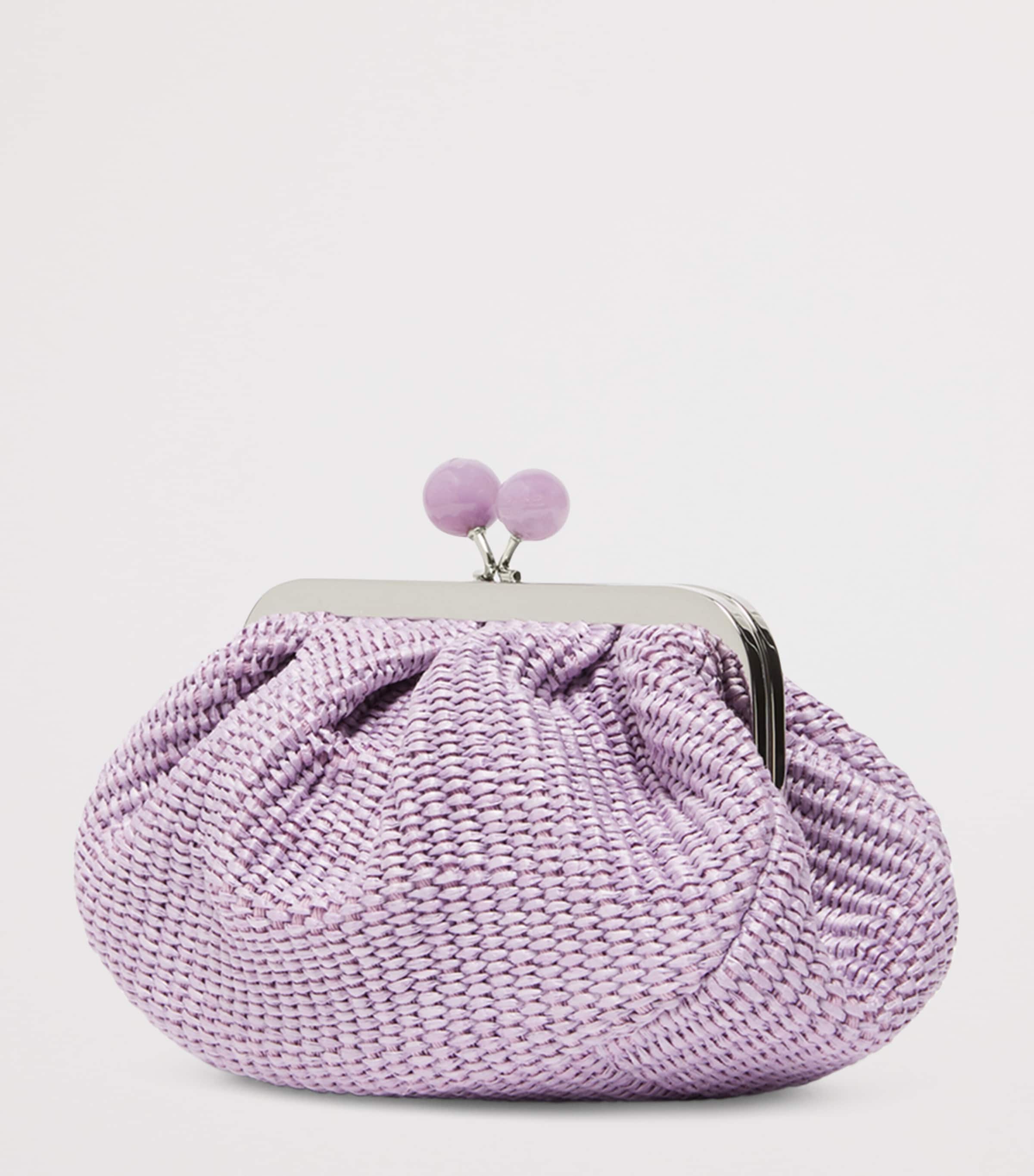 Weekend Max Mara Small Woven Pasticcino Clutch Bag Lilac Image 4