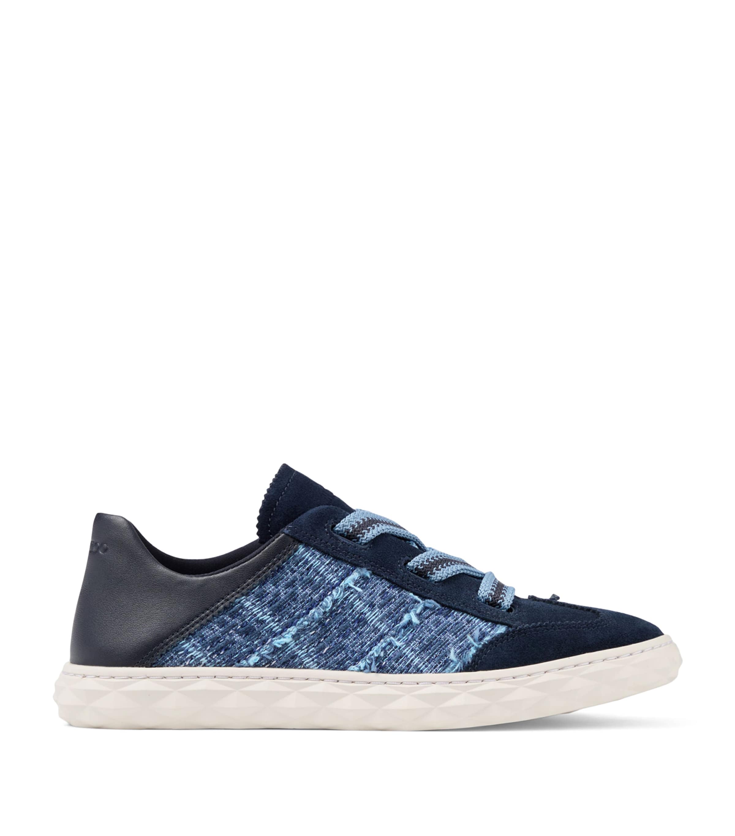 Jimmy Choo Diamond Light Flex Suede-Leather Sneakers V Marine/denim Image 1