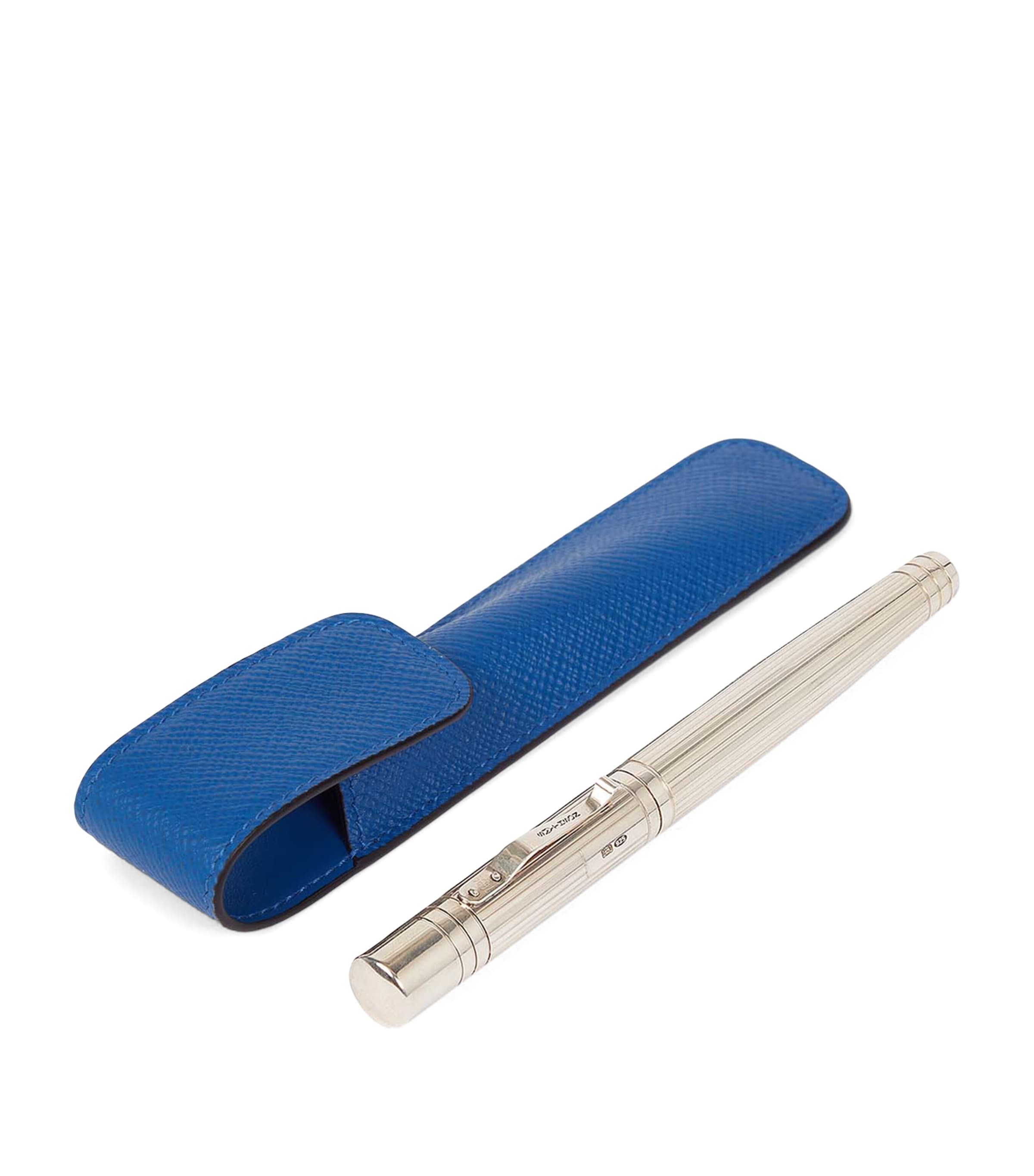 Panama Leather Pen Sleeve CERULEAN Image 1