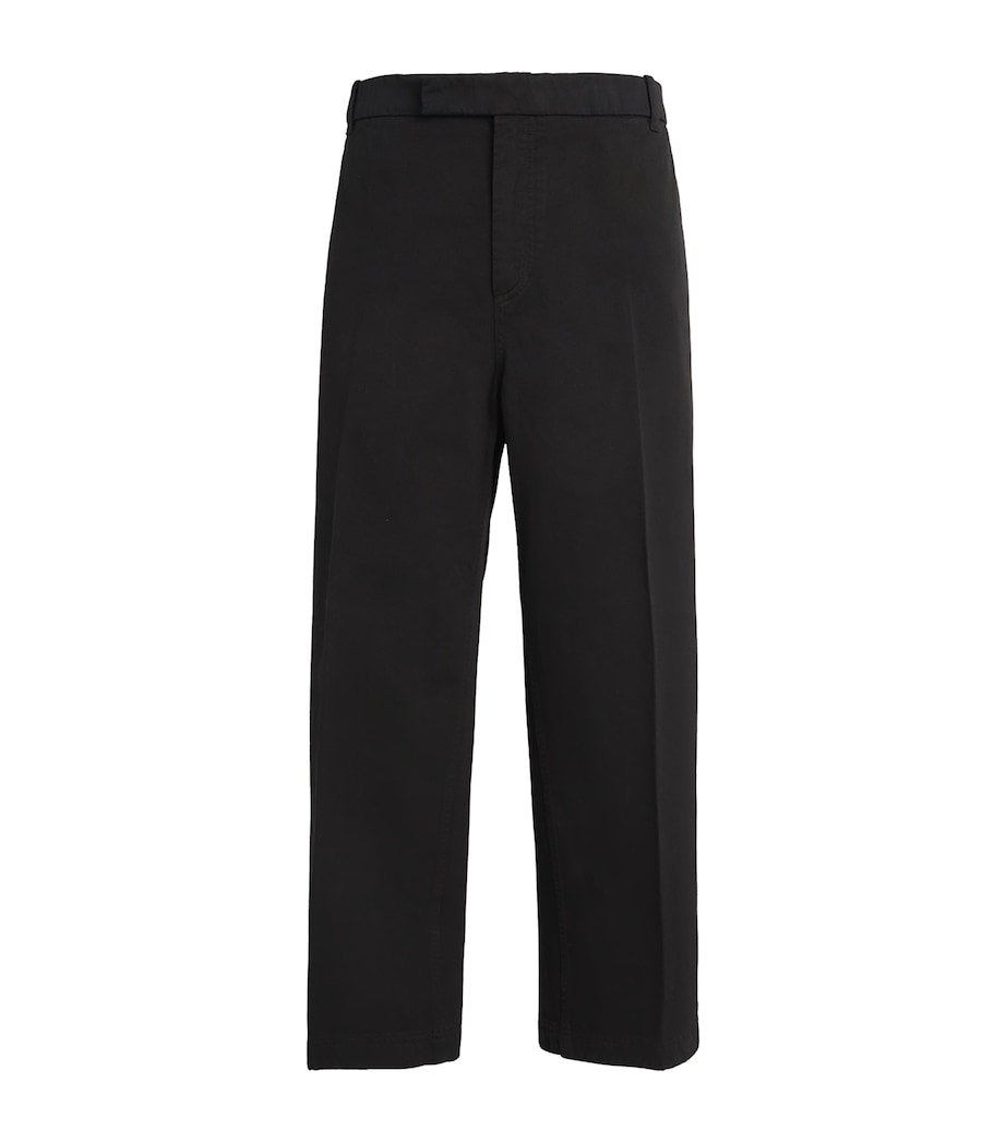 Cotton Straight Trousers BLACK Image 1