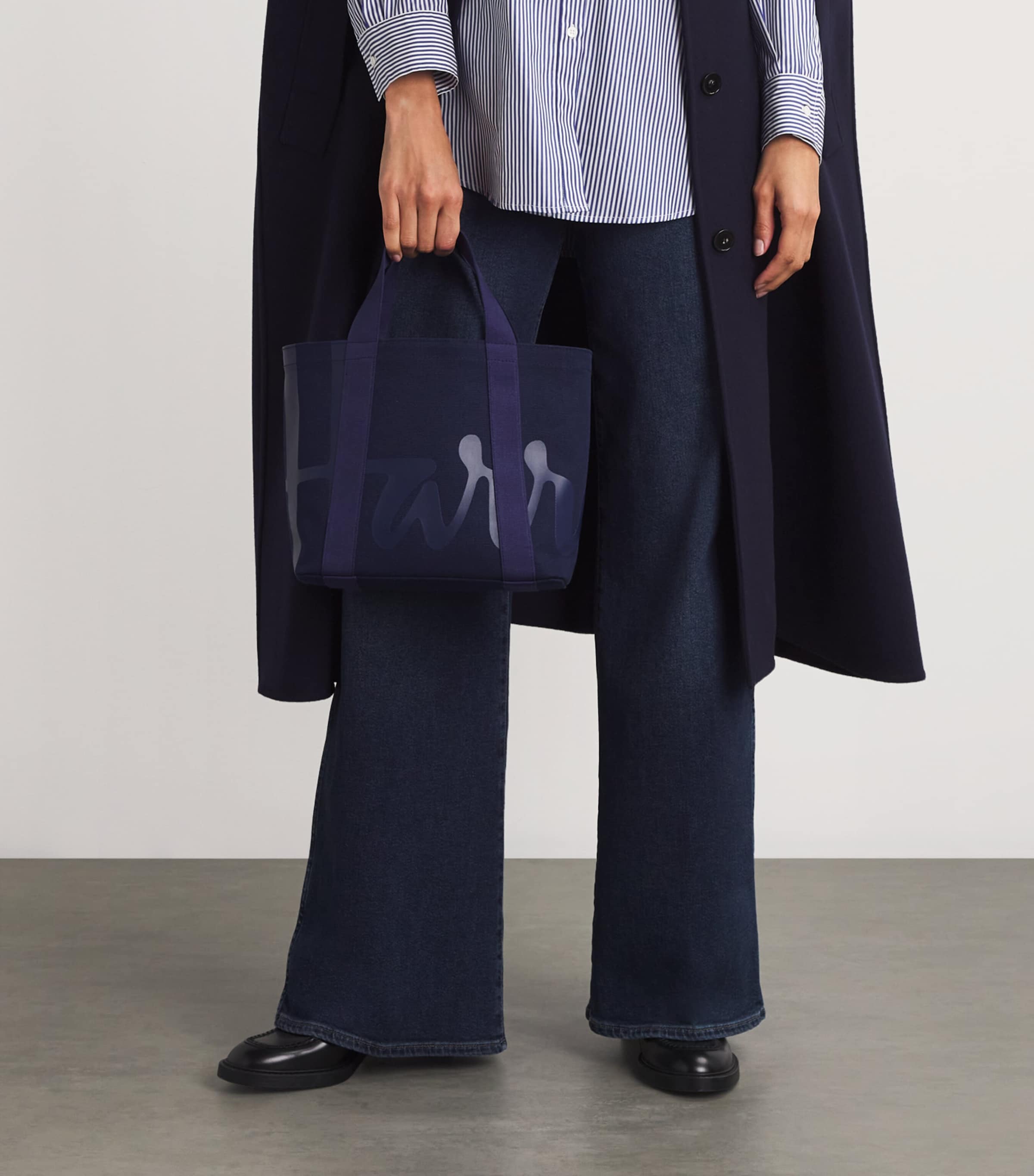 Mini Cotton Logo Tote Bag NAVY Image 2