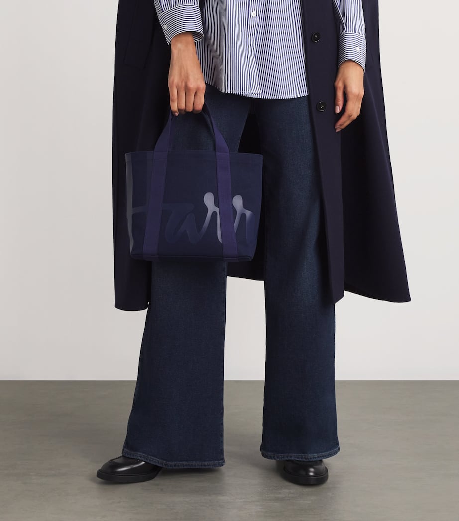 Mini Cotton Logo Tote Bag NAVY Image 2