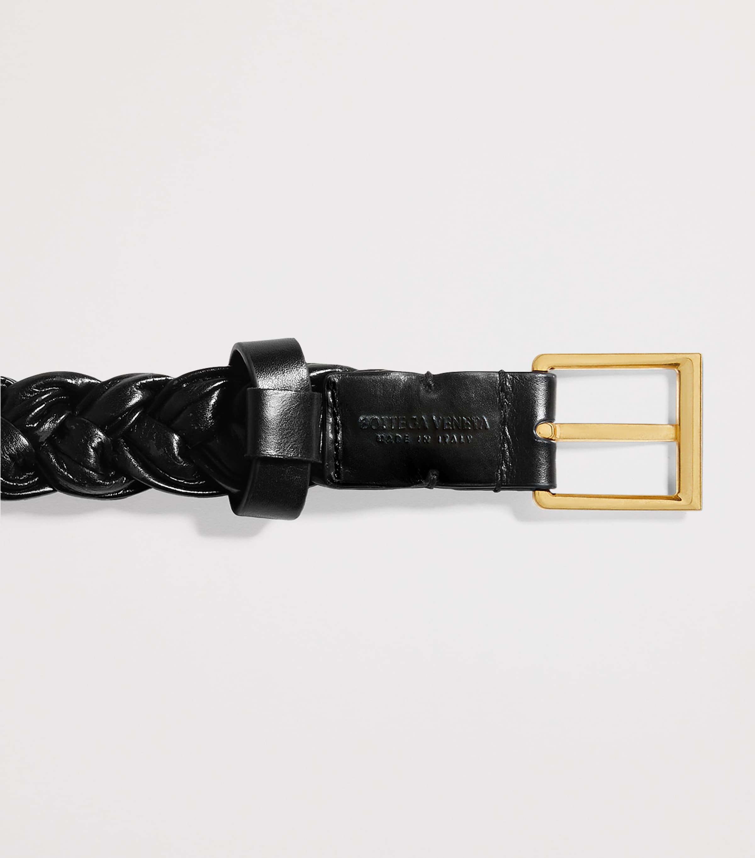 Bottega Veneta Leather Intreccio Solo Belt Image 4