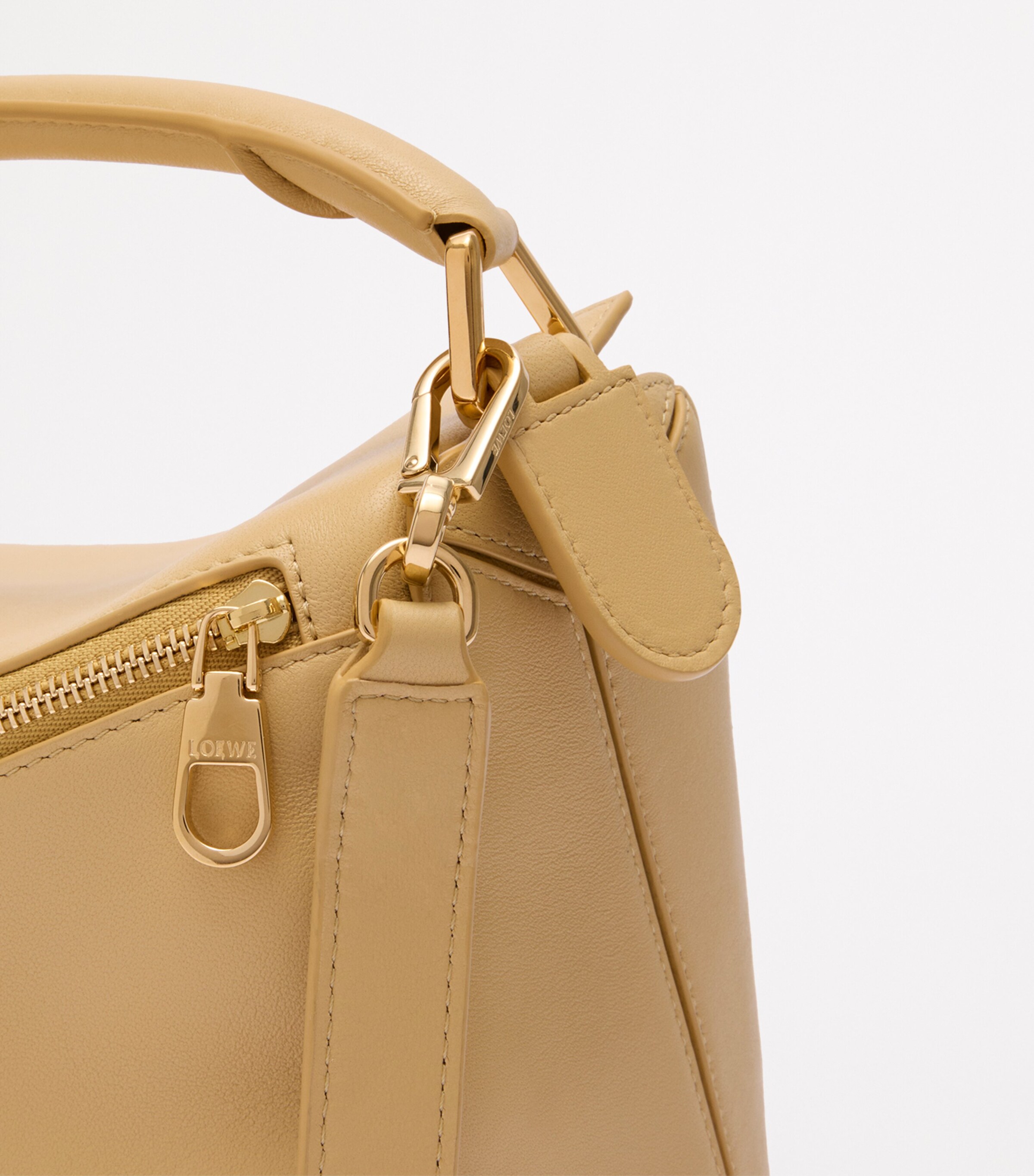 Small Leather Featherlight Puzzle Top-Handle Bag YELLOW Image 11