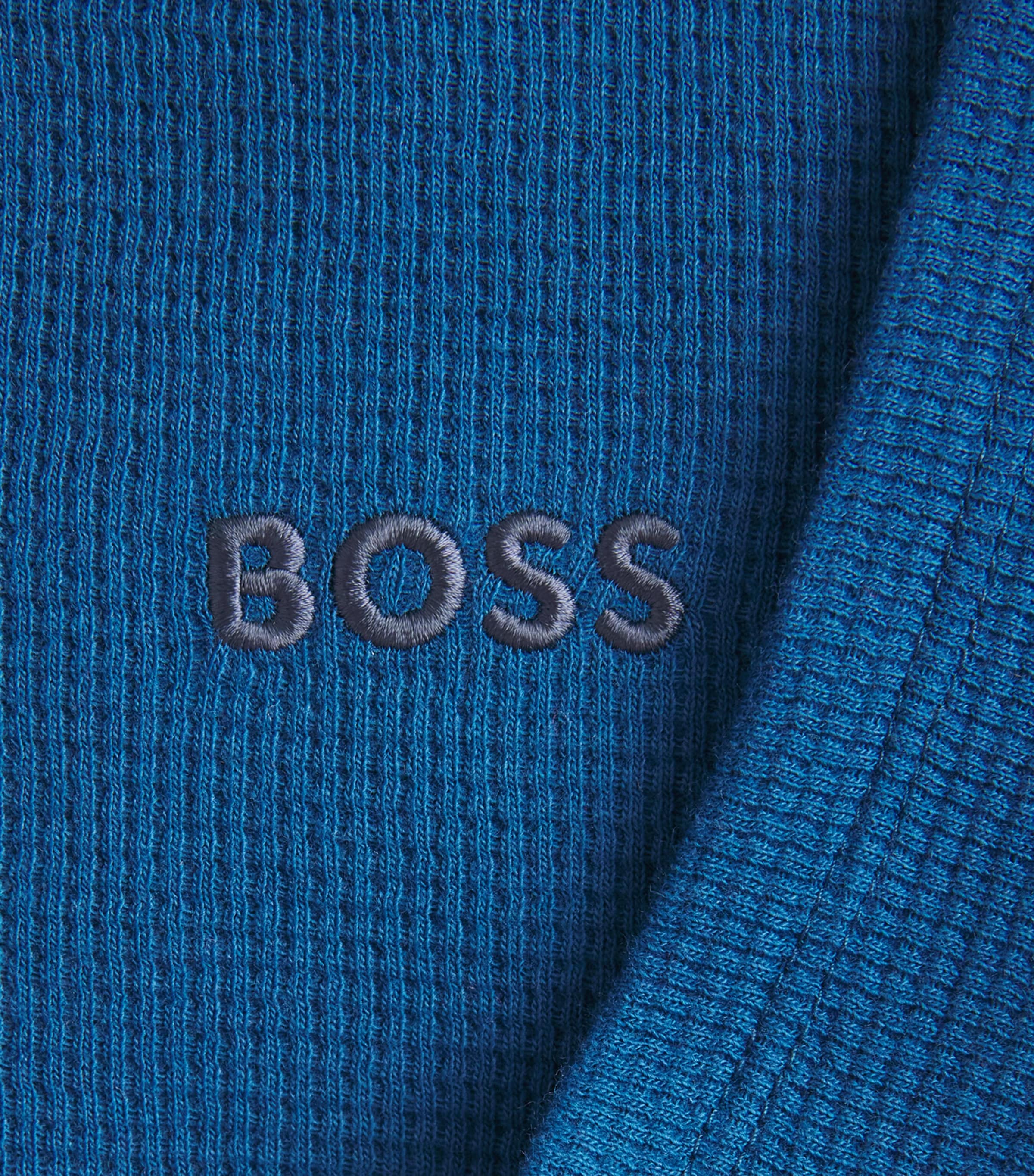 BOSS Mens Waffle-Knit Logo T-Shirt Turquoise/aqua Image 6