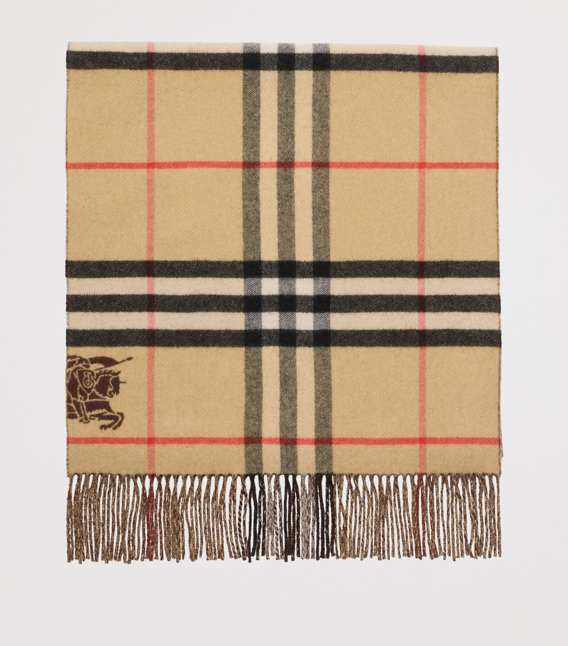 Cashmere Wide Reversible EKD Scarf SAND Image 2