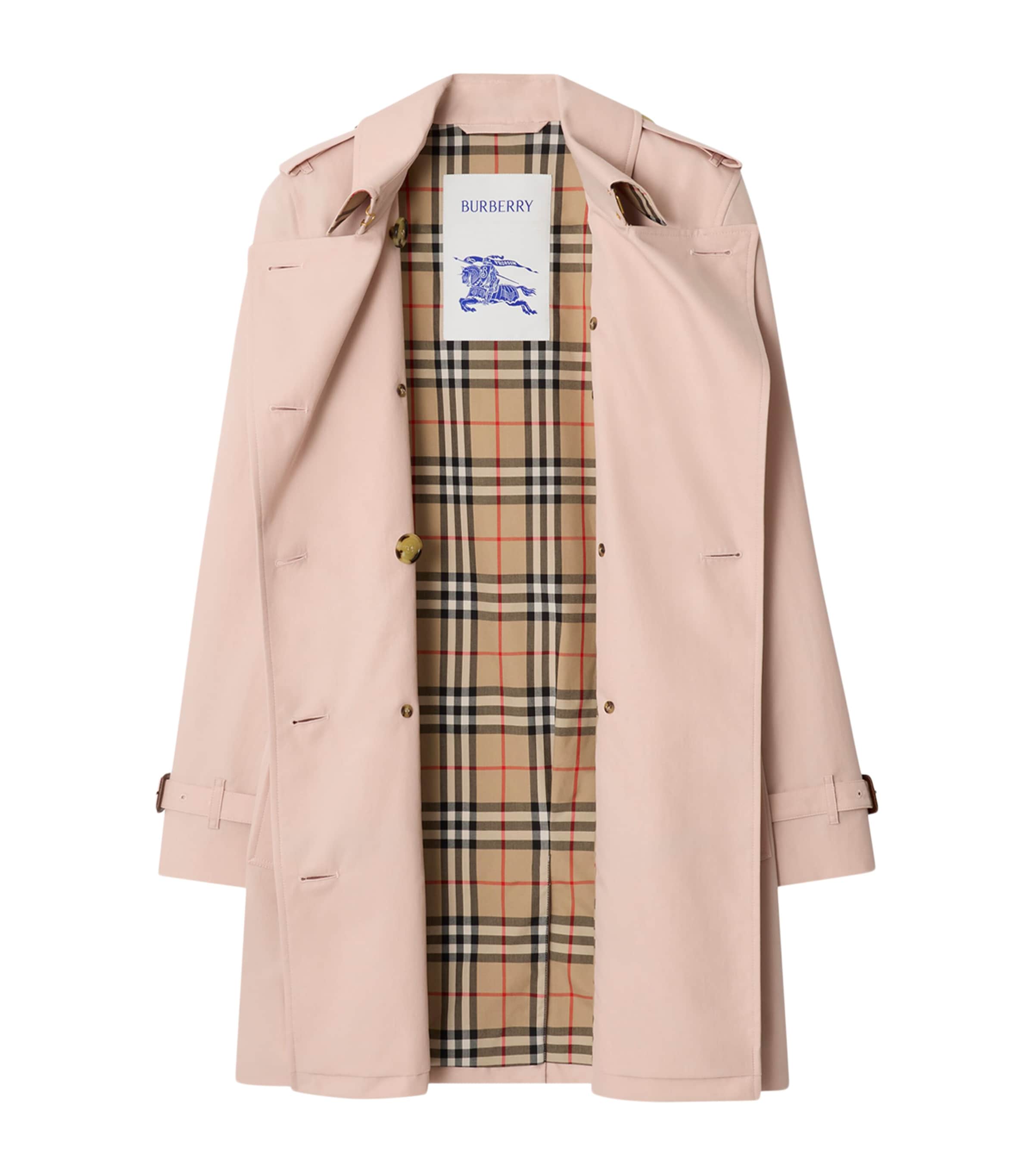 Burberry Pink Tropical Gabardine Kensington Trench Coat | Harrods US
