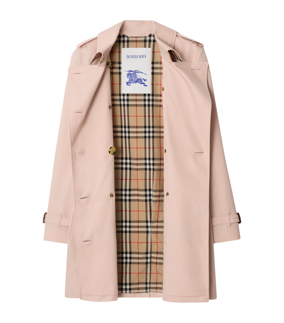 Tropical Gabardine Kensington Trench Coat PALE SUGAR PINK Image 6