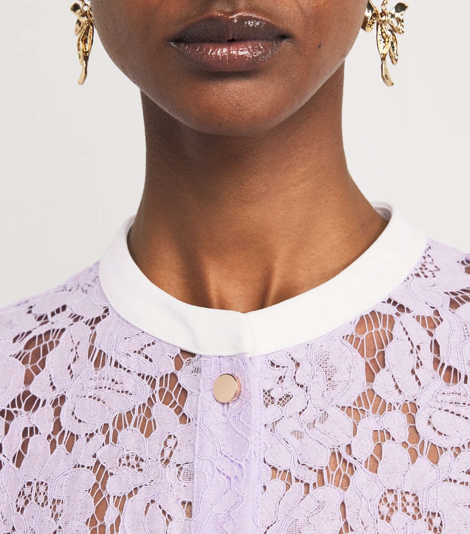Lace Belted Midi Dress LILAC Image 4