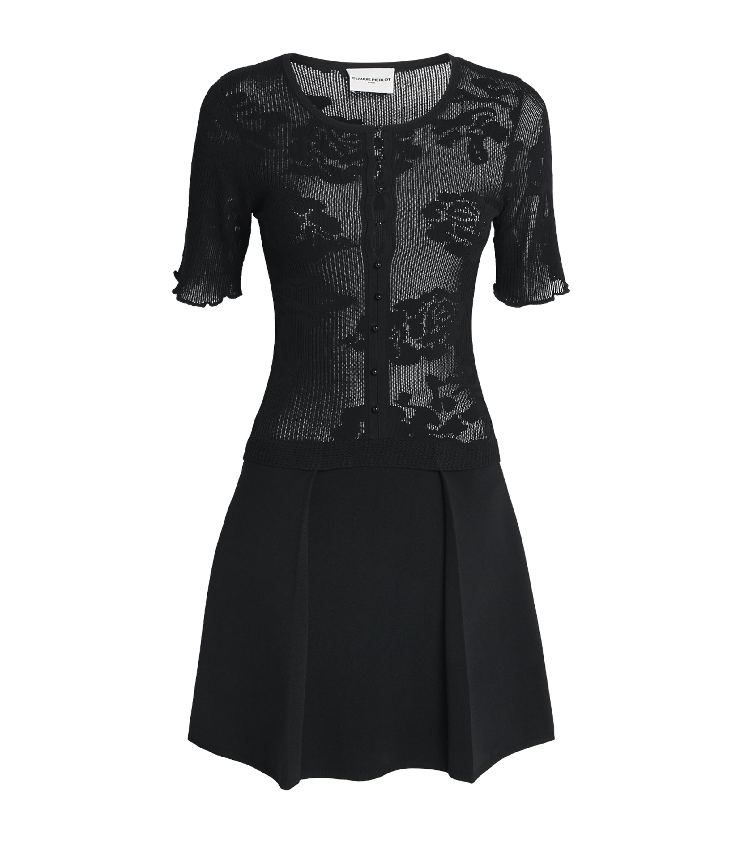 Claudie Pierlot Womens Knitted Mini Dress Black Image 1