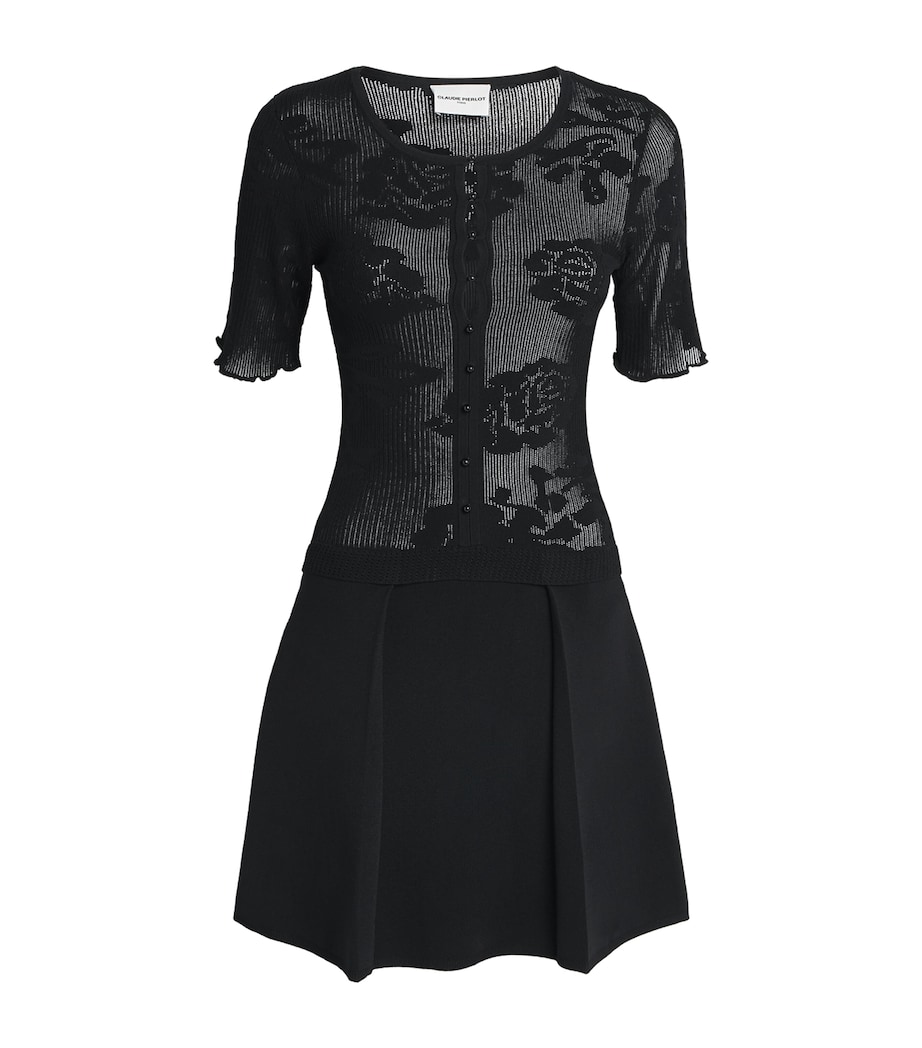 Claudie Pierlot Womens Knitted Mini Dress Black Image 1