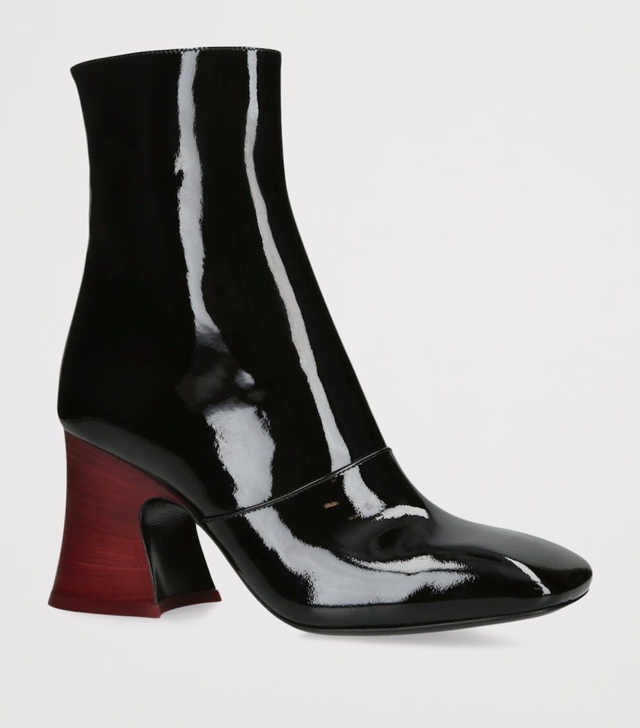 Patent Leather Janis Heeled Boots 85 BLACK Image 3