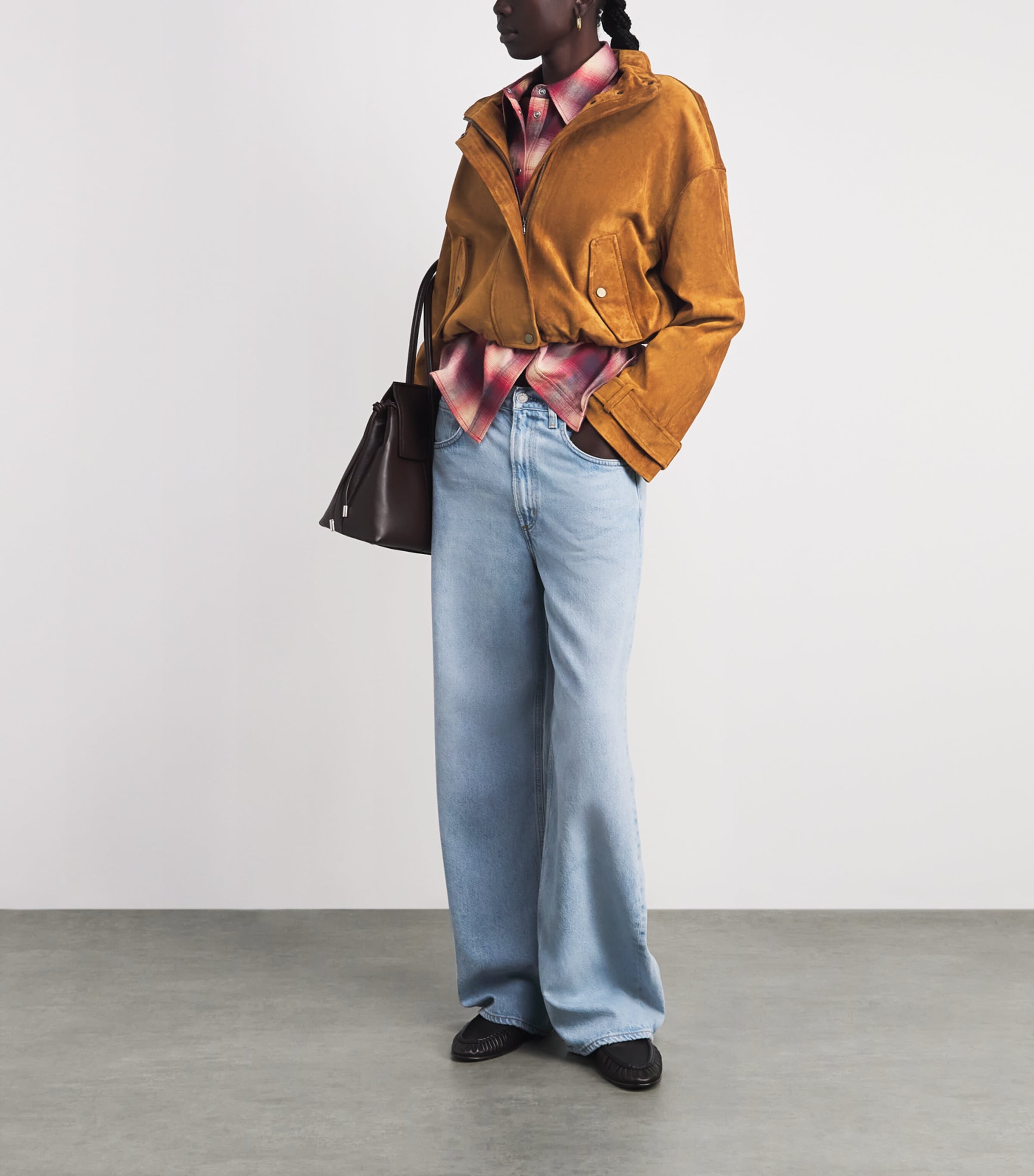 Veronica Beard Womens Suede Bateman Jacket Acorn Image 2