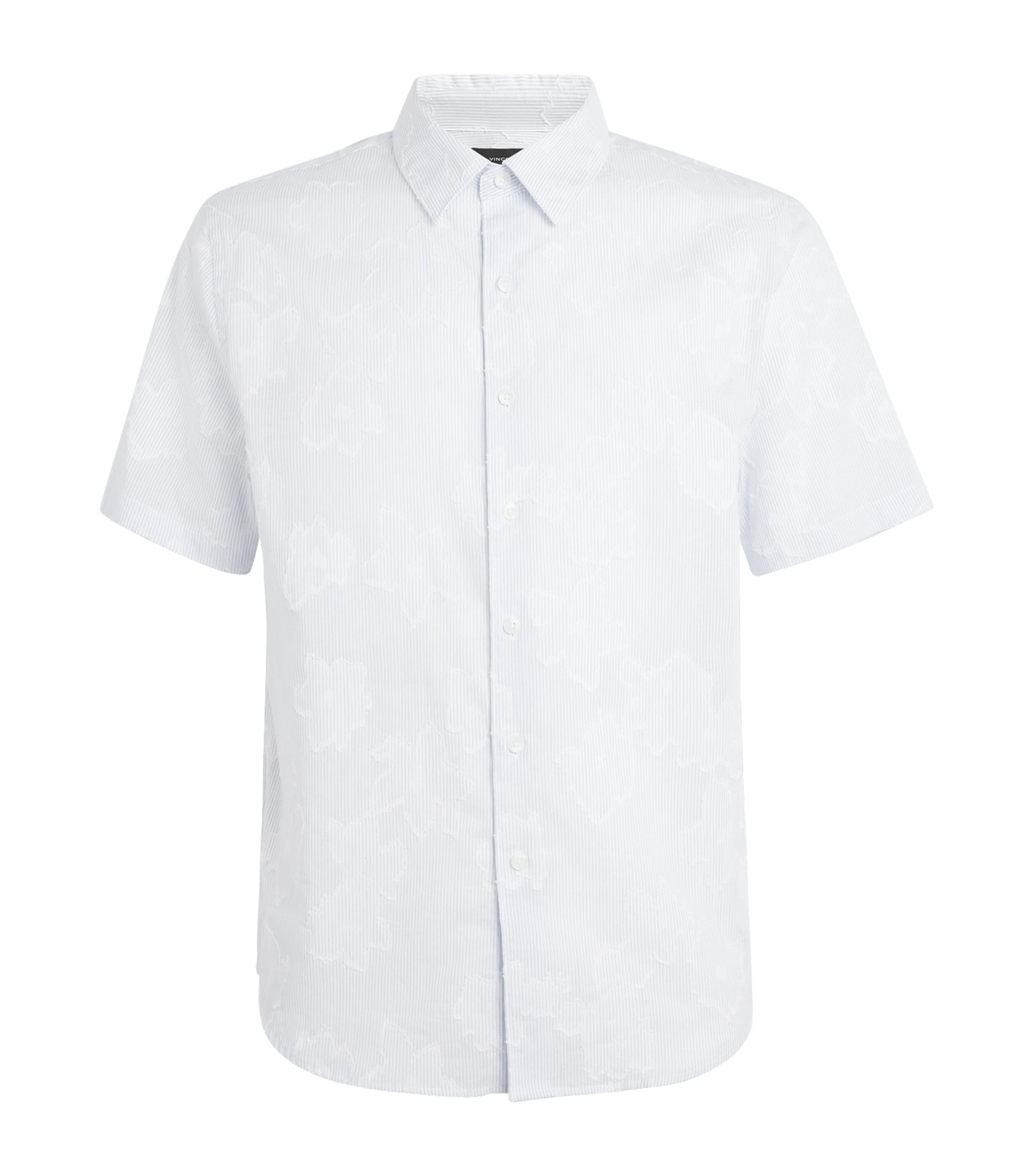 Cotton Fil Coupé Short-Sleeve Shirt WHITE/RAIN-872OWC Image 1