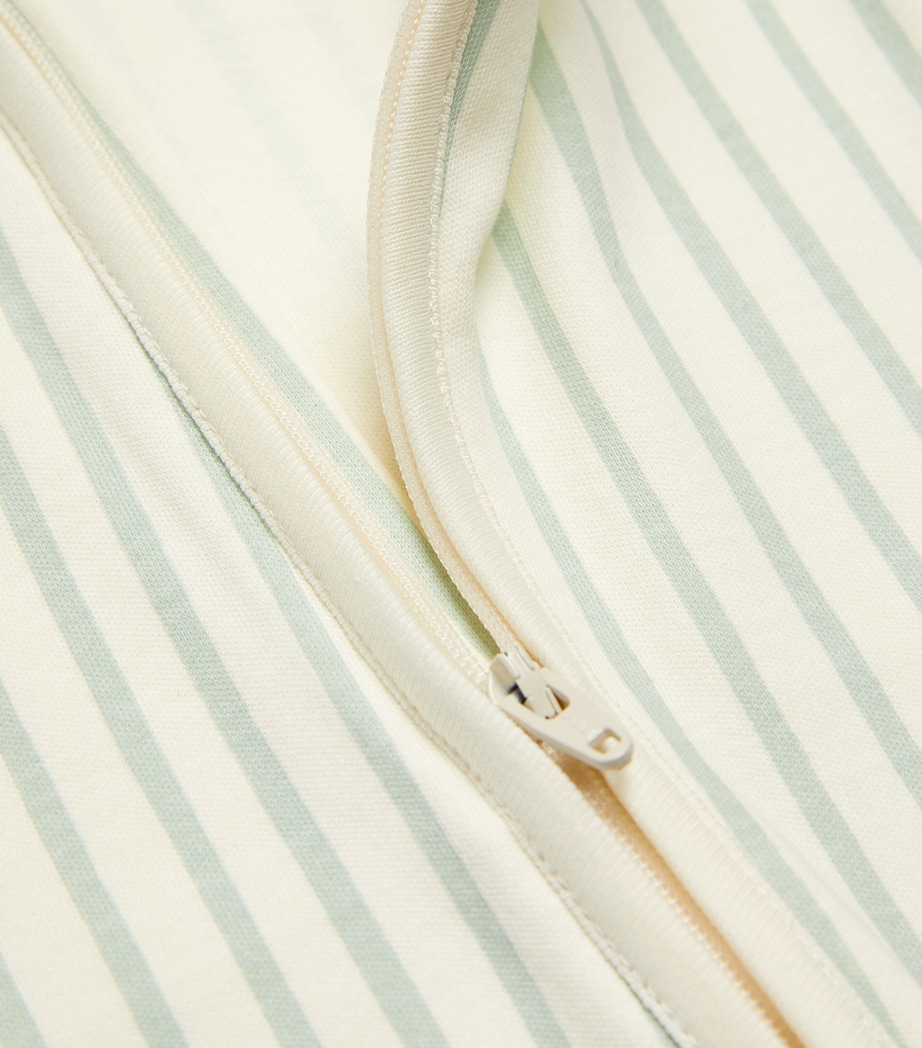 Organic Cotton Striped Playsuit (0-18 Months) STRIPES AWAY SEA Image 3